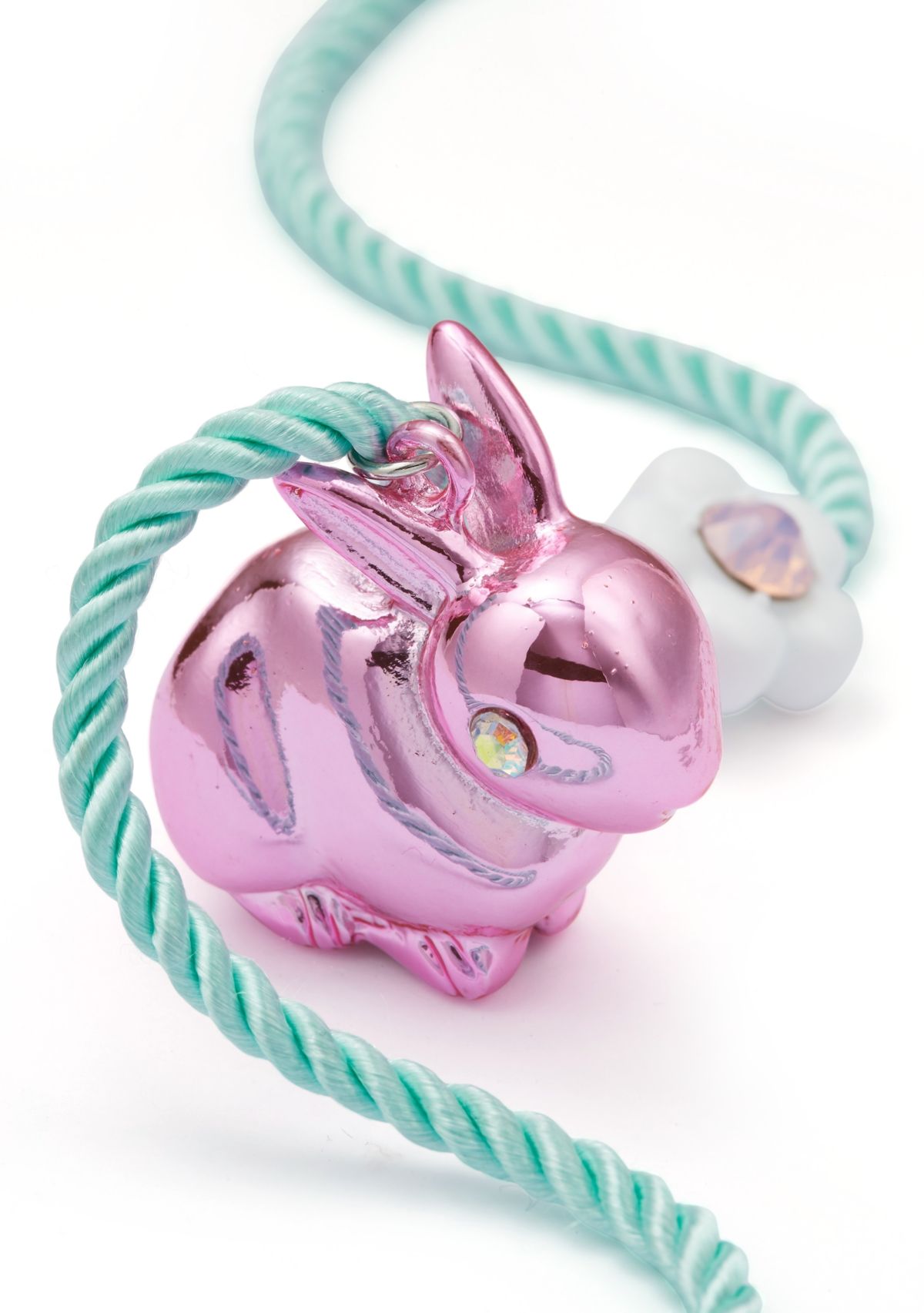 Spring Bunny Pendant Rope Necklace