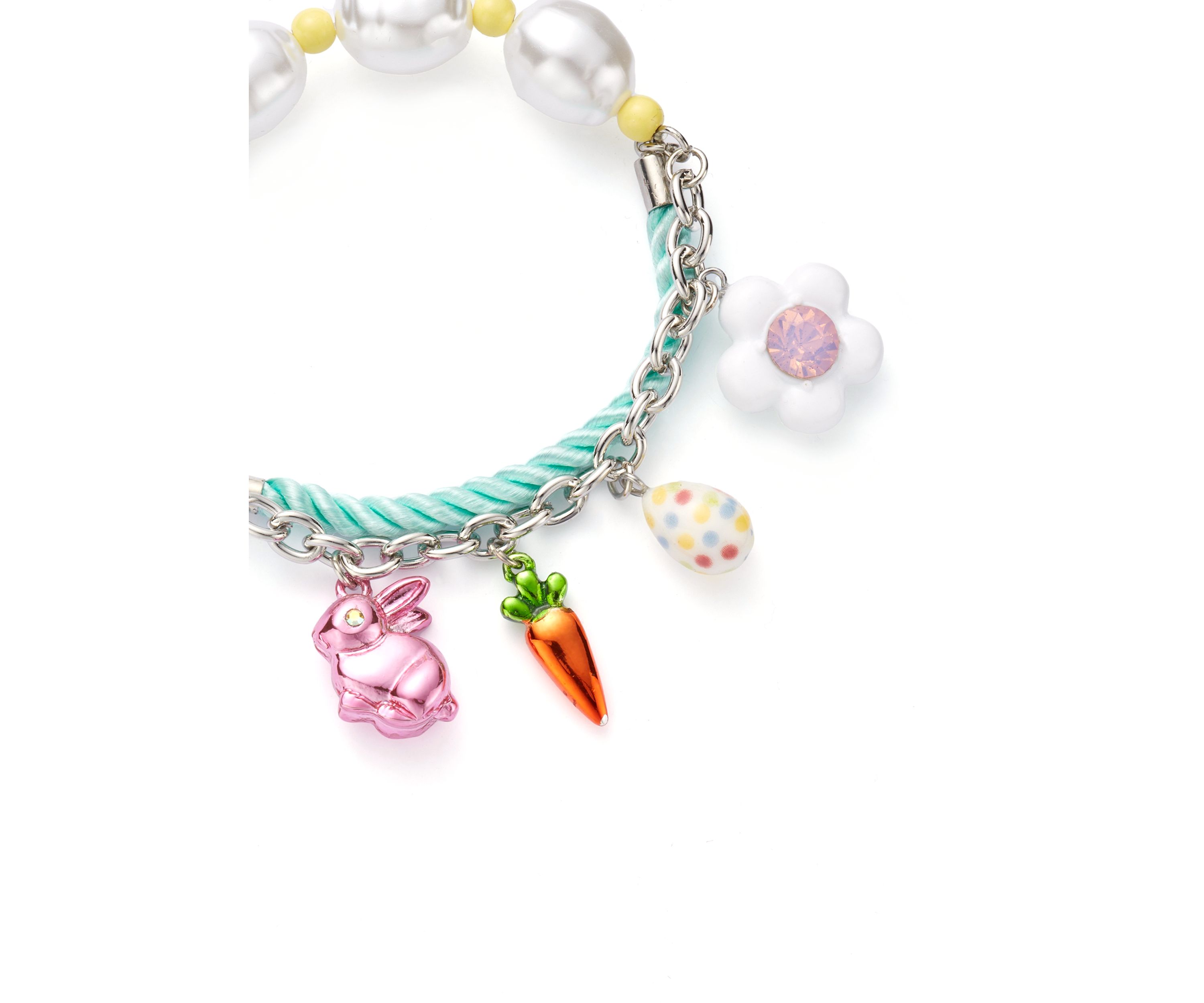 Spring Bunny Mixed Charm Stretch Bracelet
