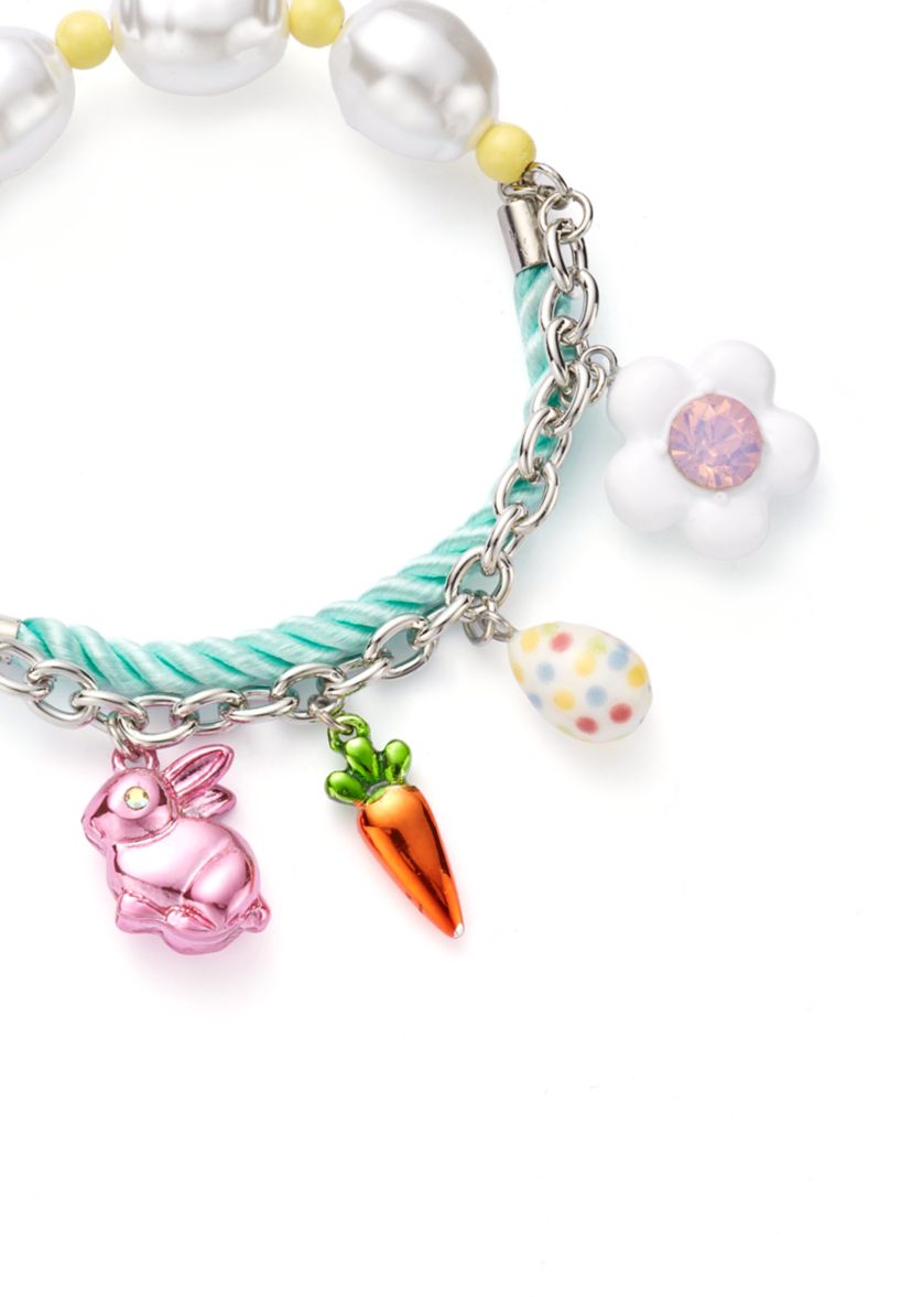 Spring Bunny Mixed Charm Stretch Bracelet
