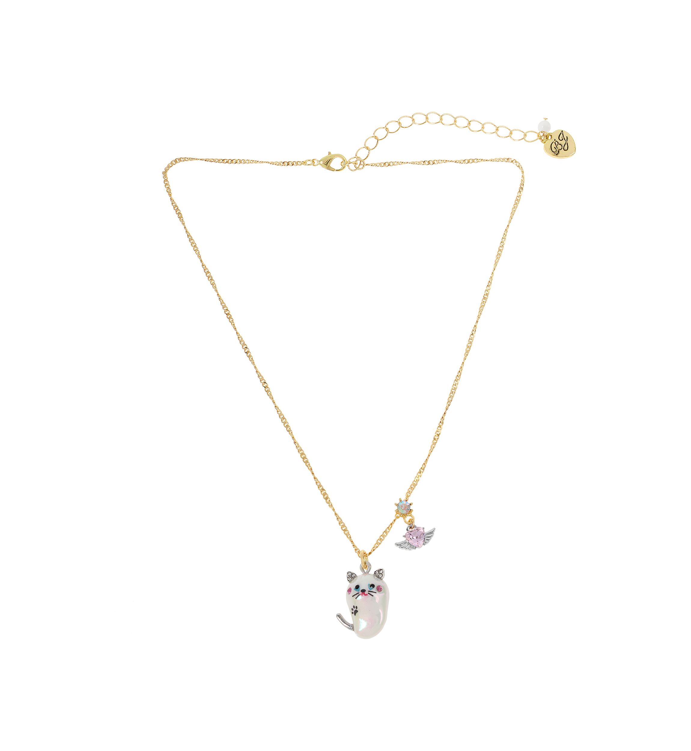 Pearl Critters Cat Pendant Necklace