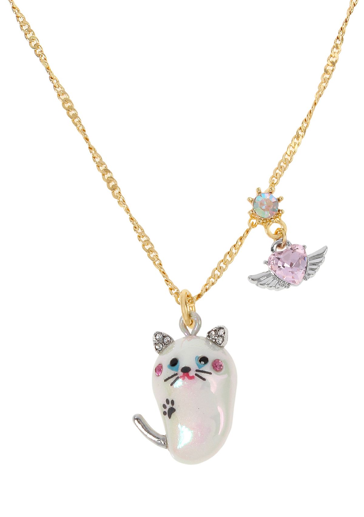 Pearl Critters Cat Pendant Necklace