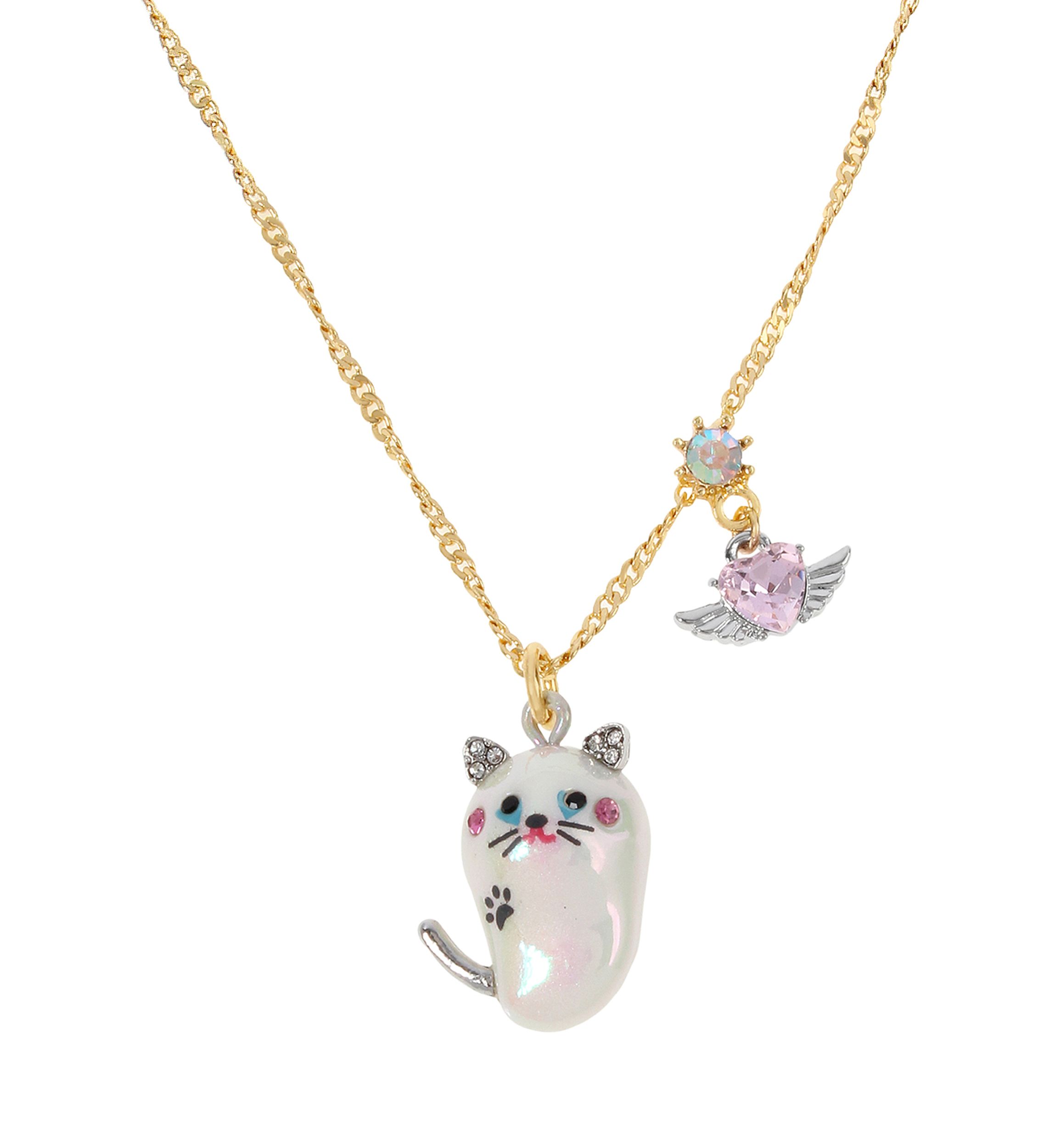 Pearl Critters Cat Pendant Necklace