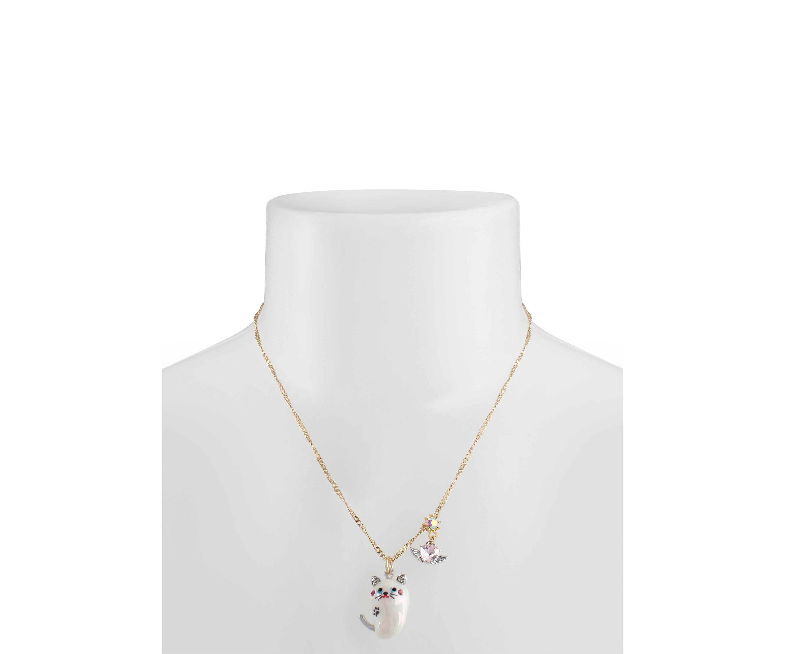 Pearl Critters Cat Pendant Necklace