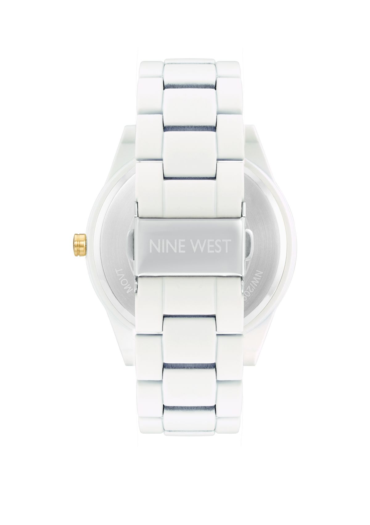 Womens 42 Millimeter Matte White Metal Link Bracelet 