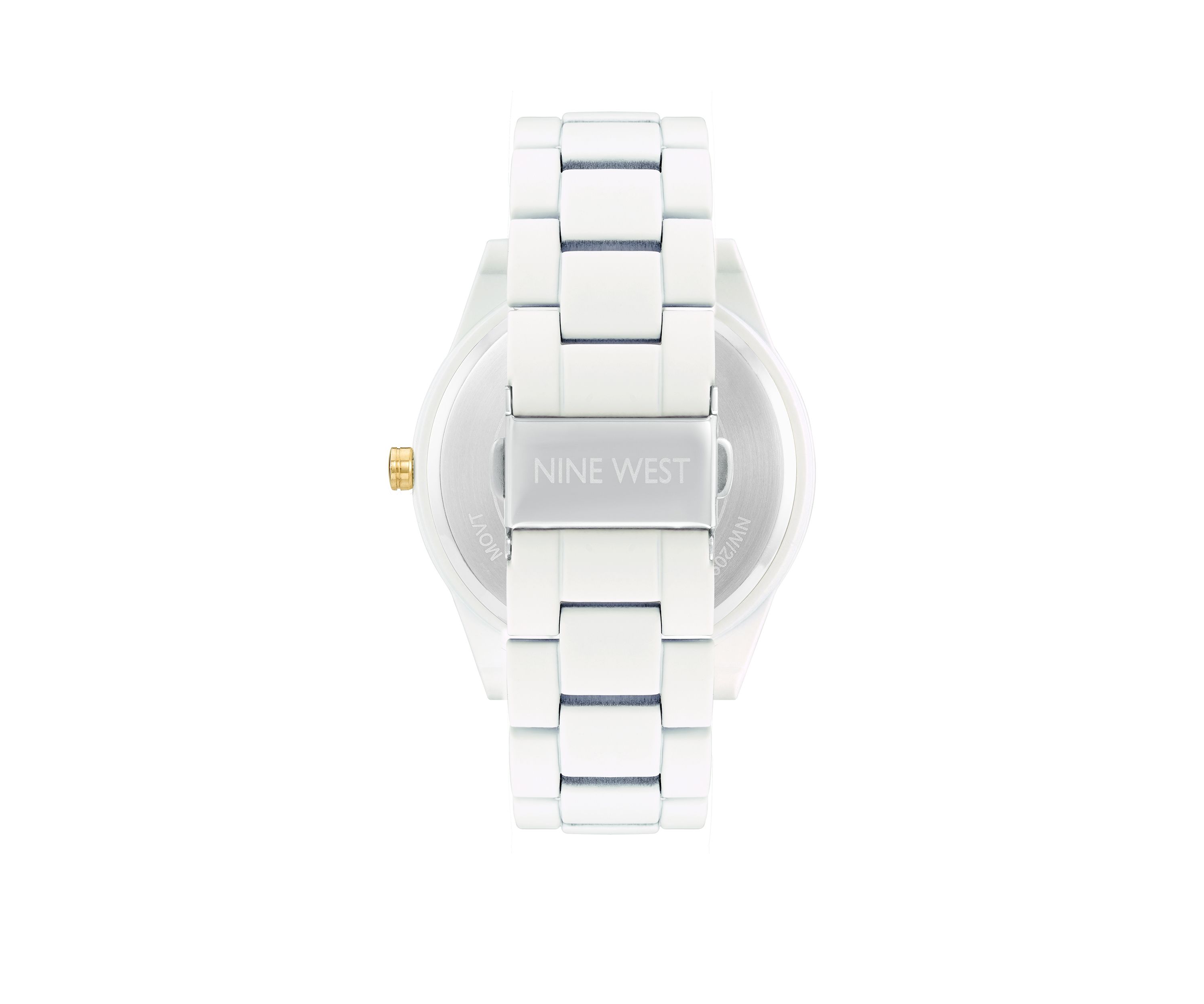 Womens 42 Millimeter Matte White Metal Link Bracelet 