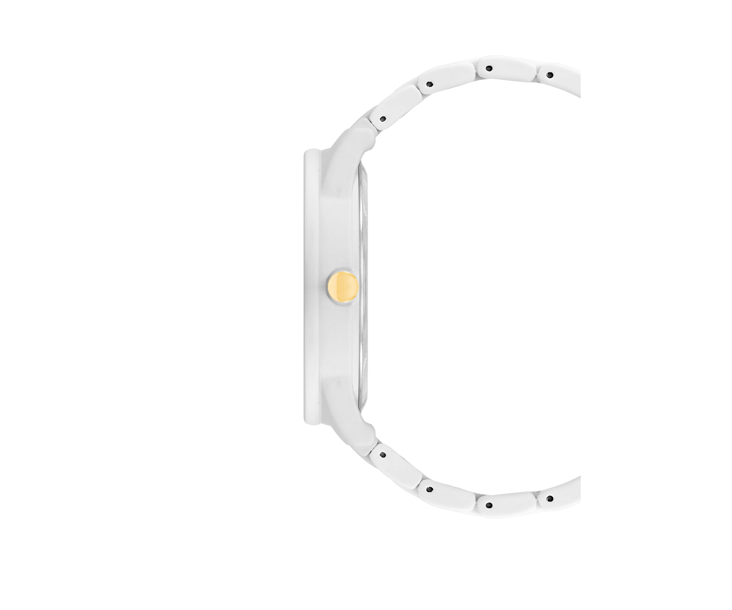 Womens 42 Millimeter Matte White Metal Link Bracelet 