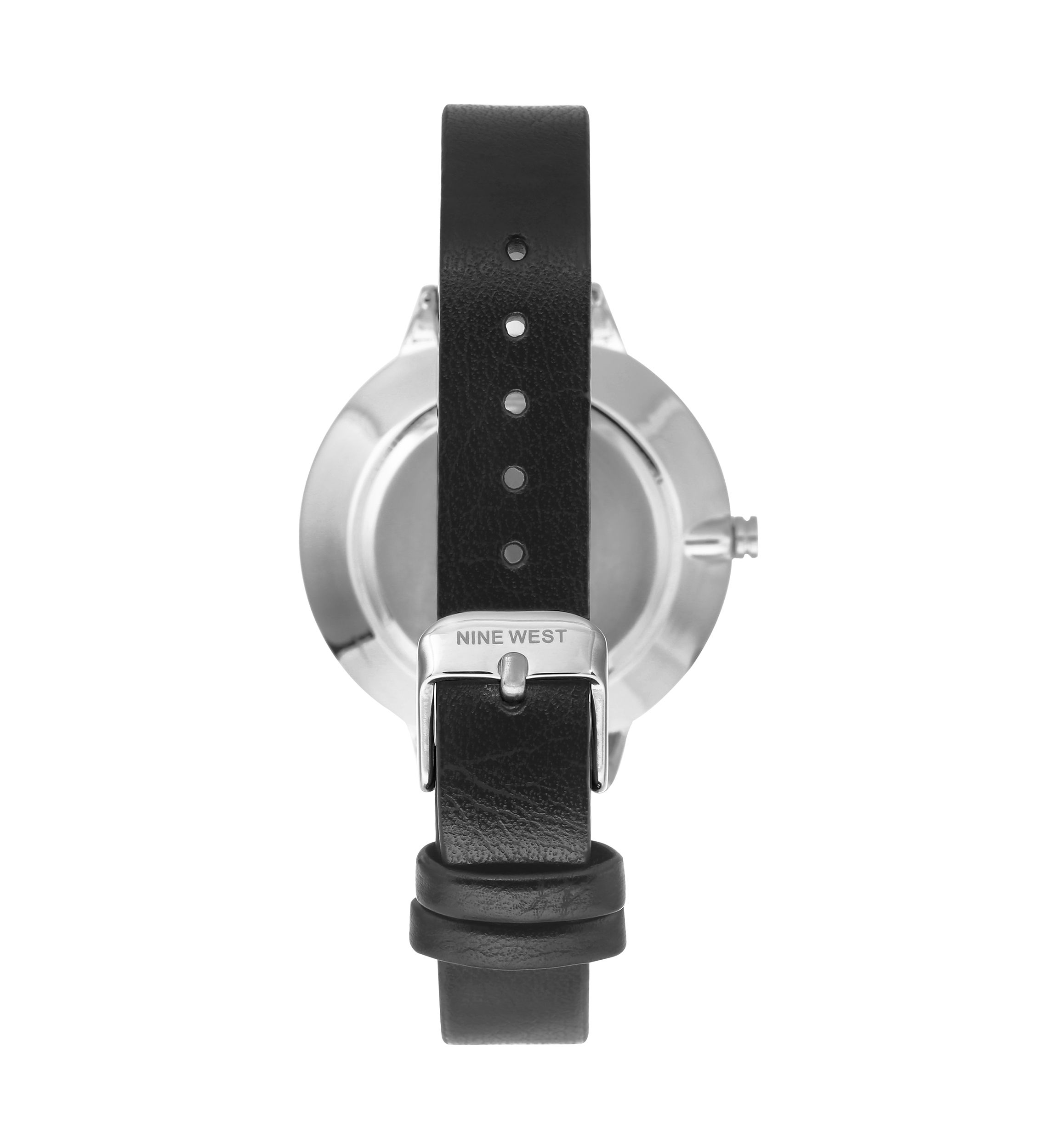 Leather Band and Alloy Metal with Floral Pattern Dial Watch