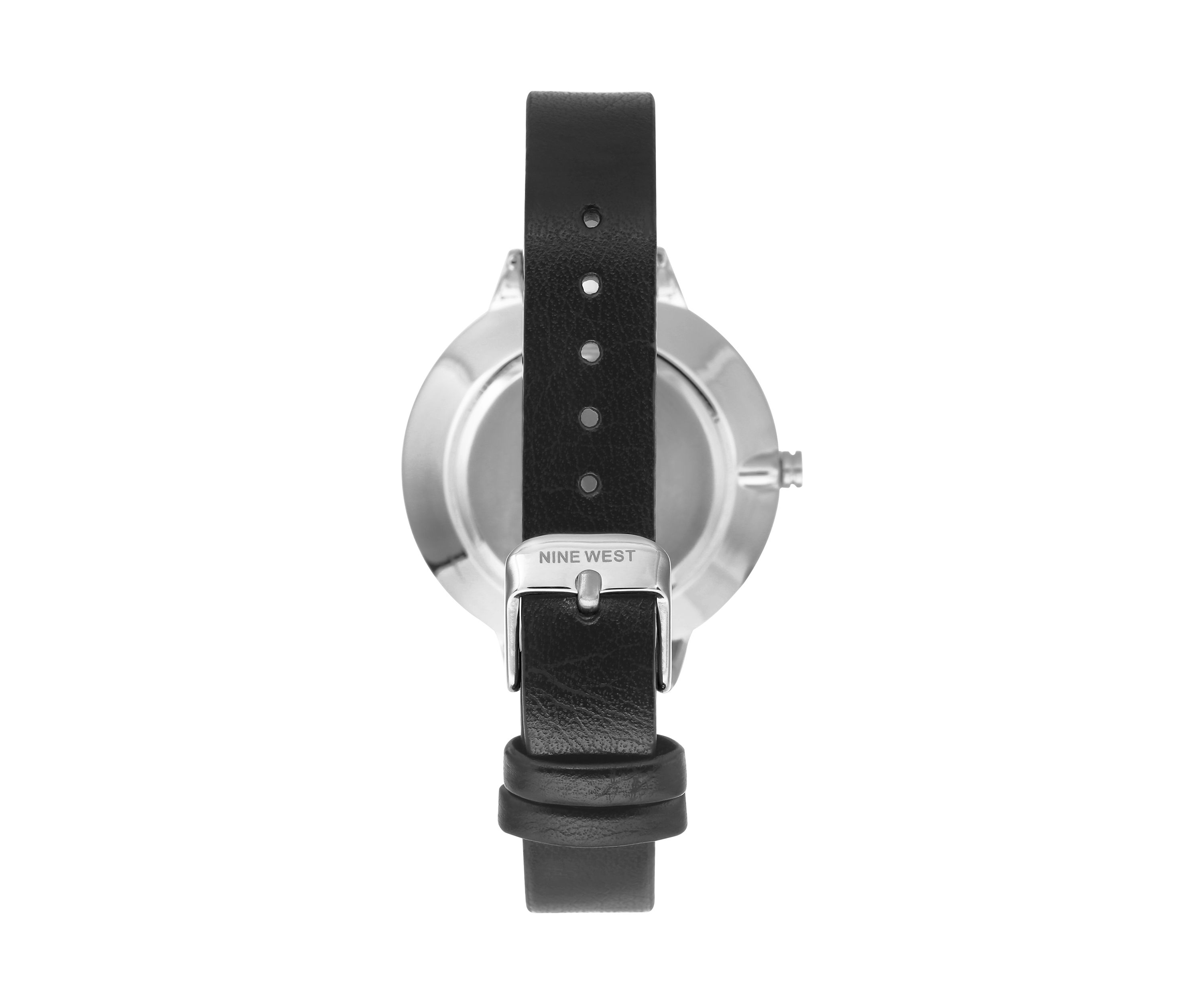 Leather Band and Alloy Metal with Floral Pattern Dial Watch
