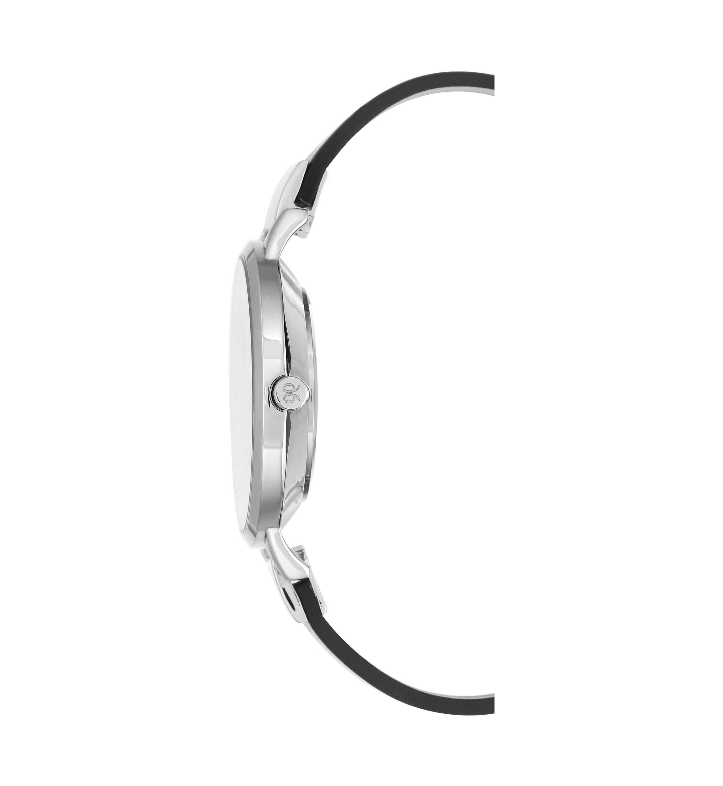 Leather Band and Alloy Metal with Floral Pattern Dial Watch
