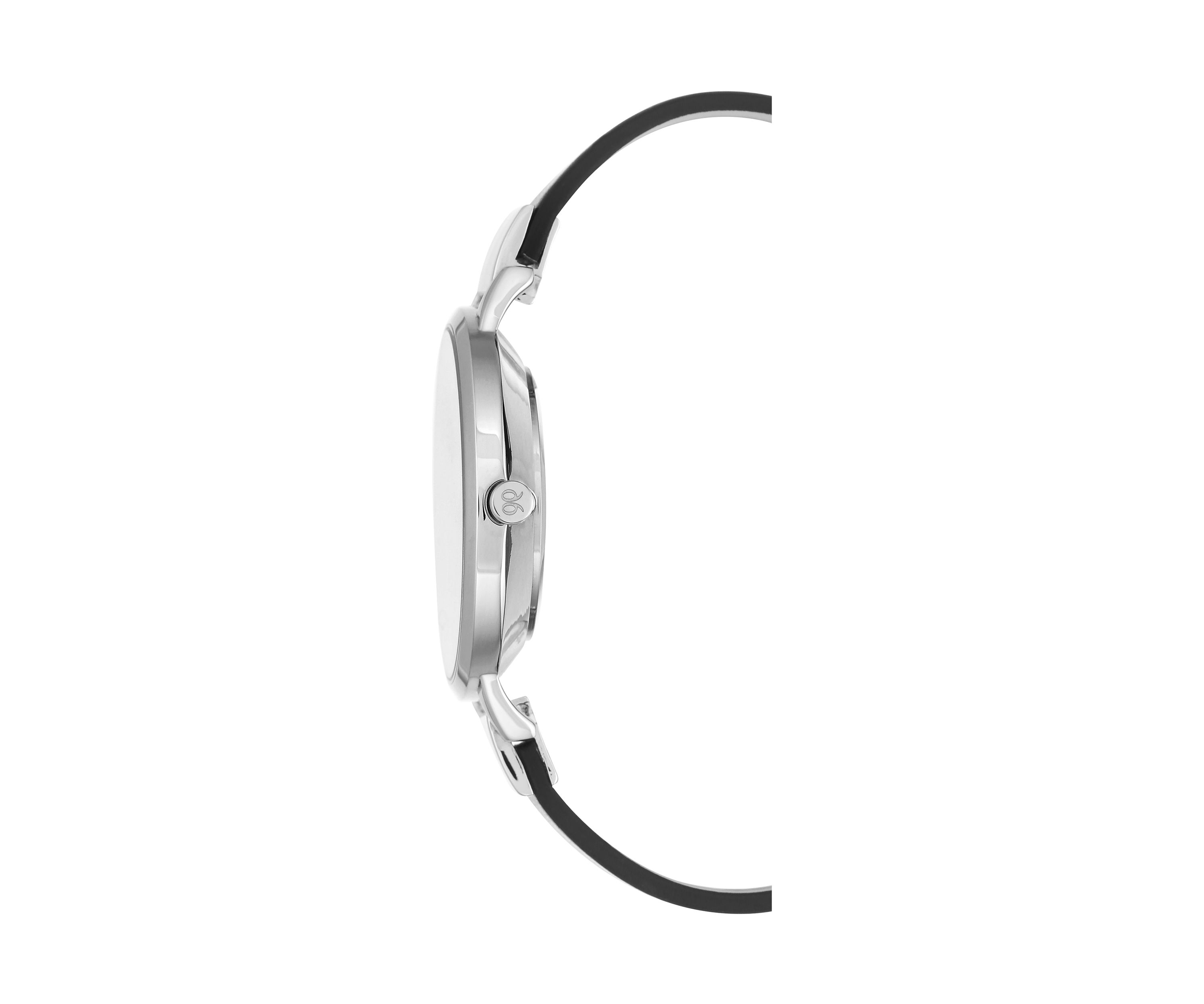 Leather Band and Alloy Metal with Floral Pattern Dial Watch