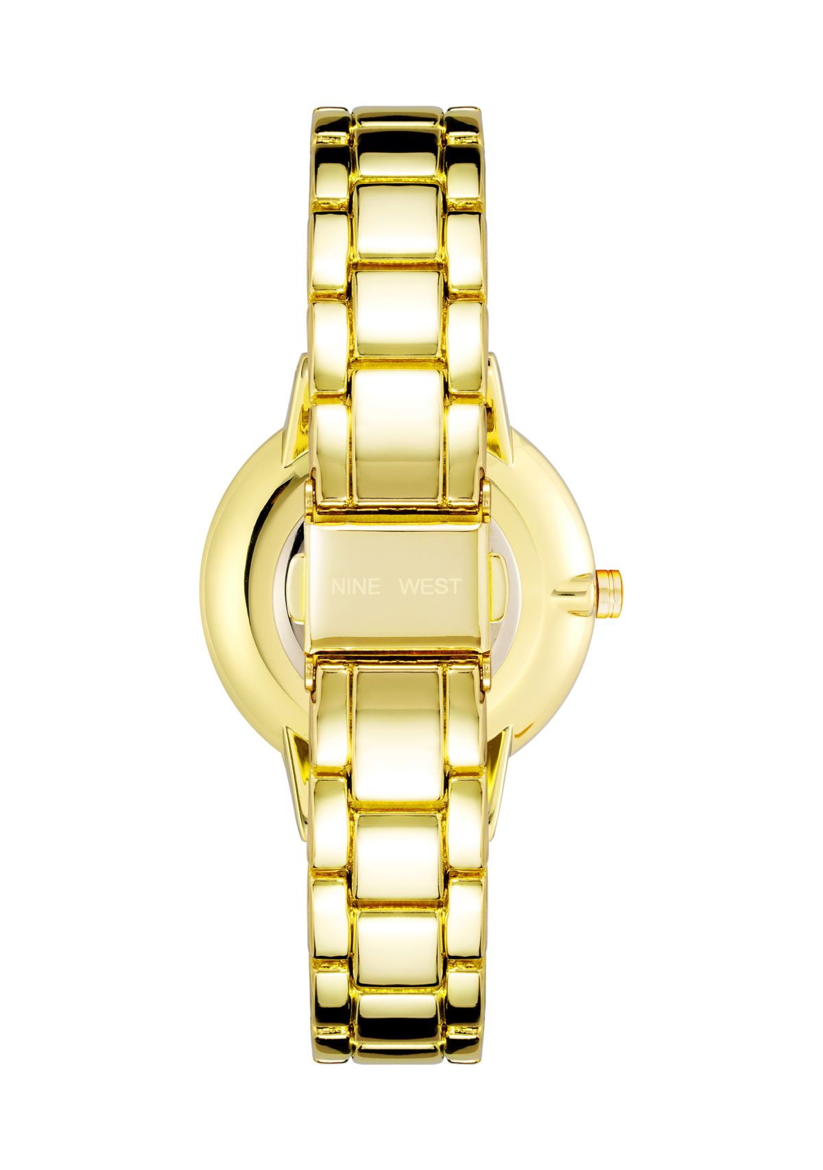 Quartz Round Gold-Tone Alloy Metal Link Bracelet Watch