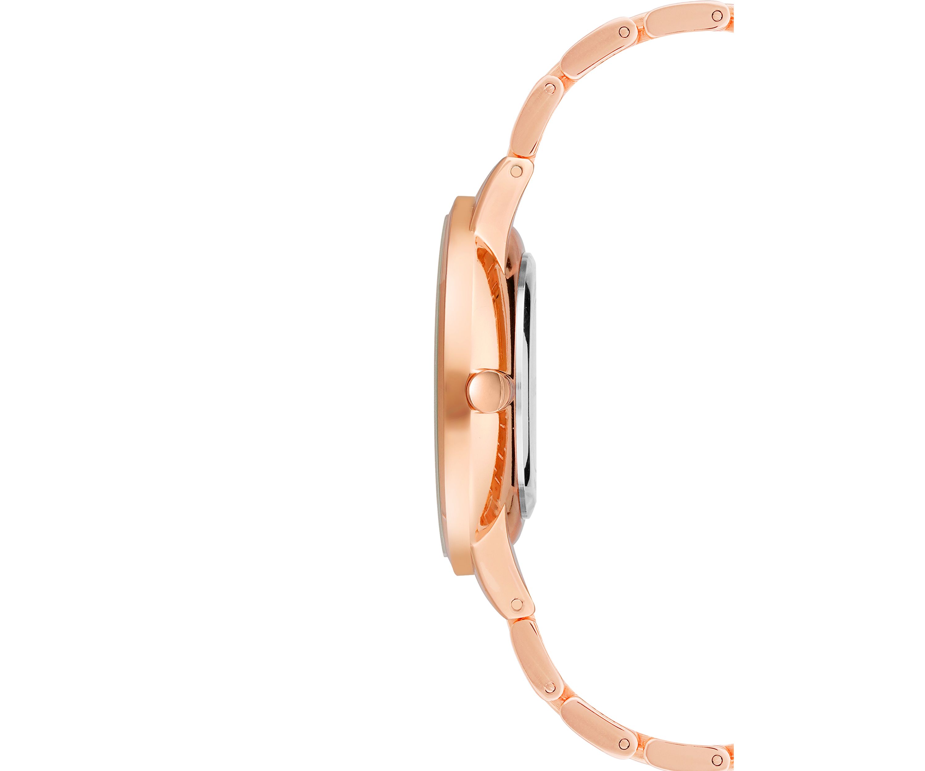 Womens 36 Millimeter Rose Gold-Tone Metal Link Bracelet Watch 