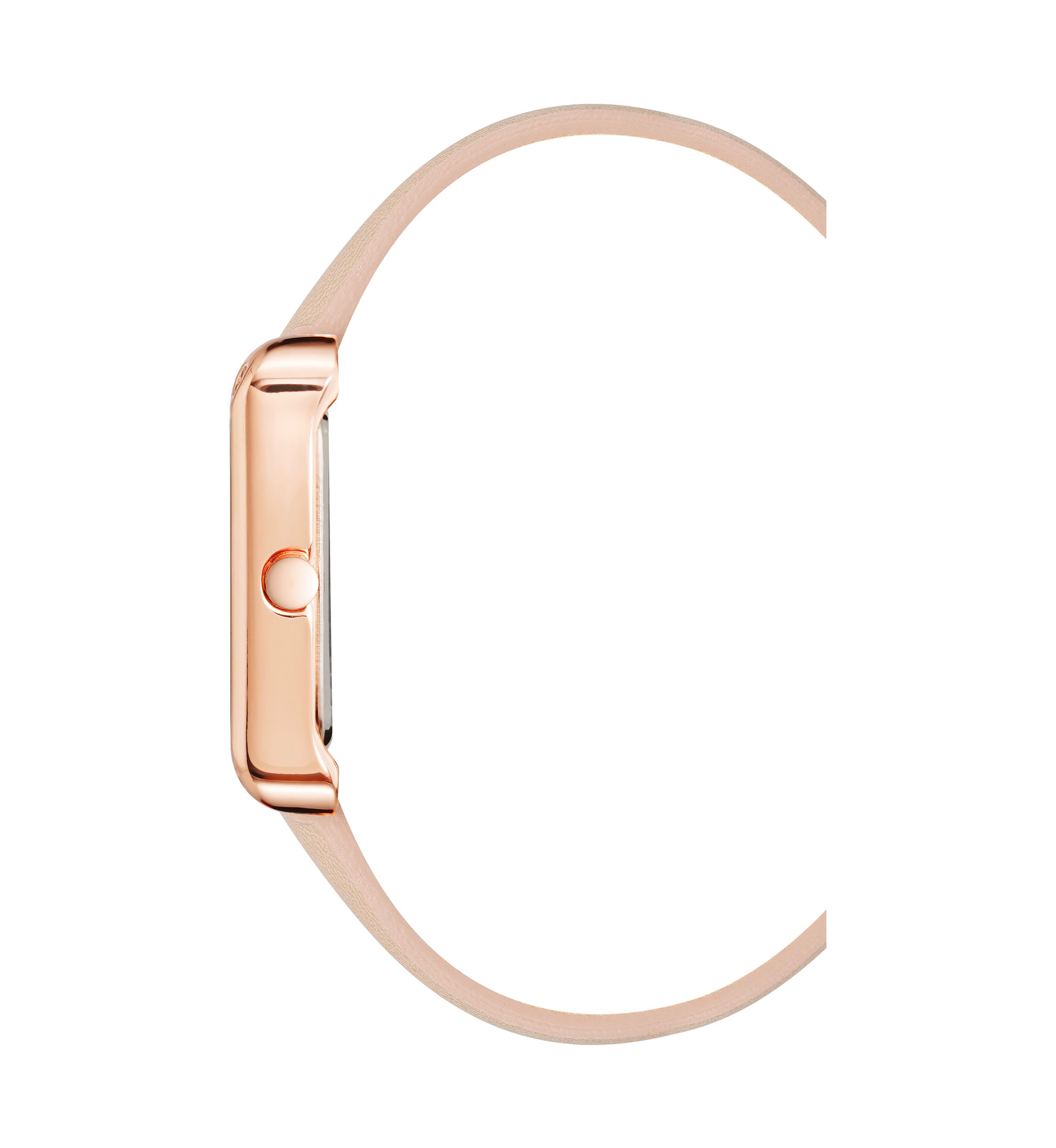 Womens Rectangular Faux Leather Band Watch