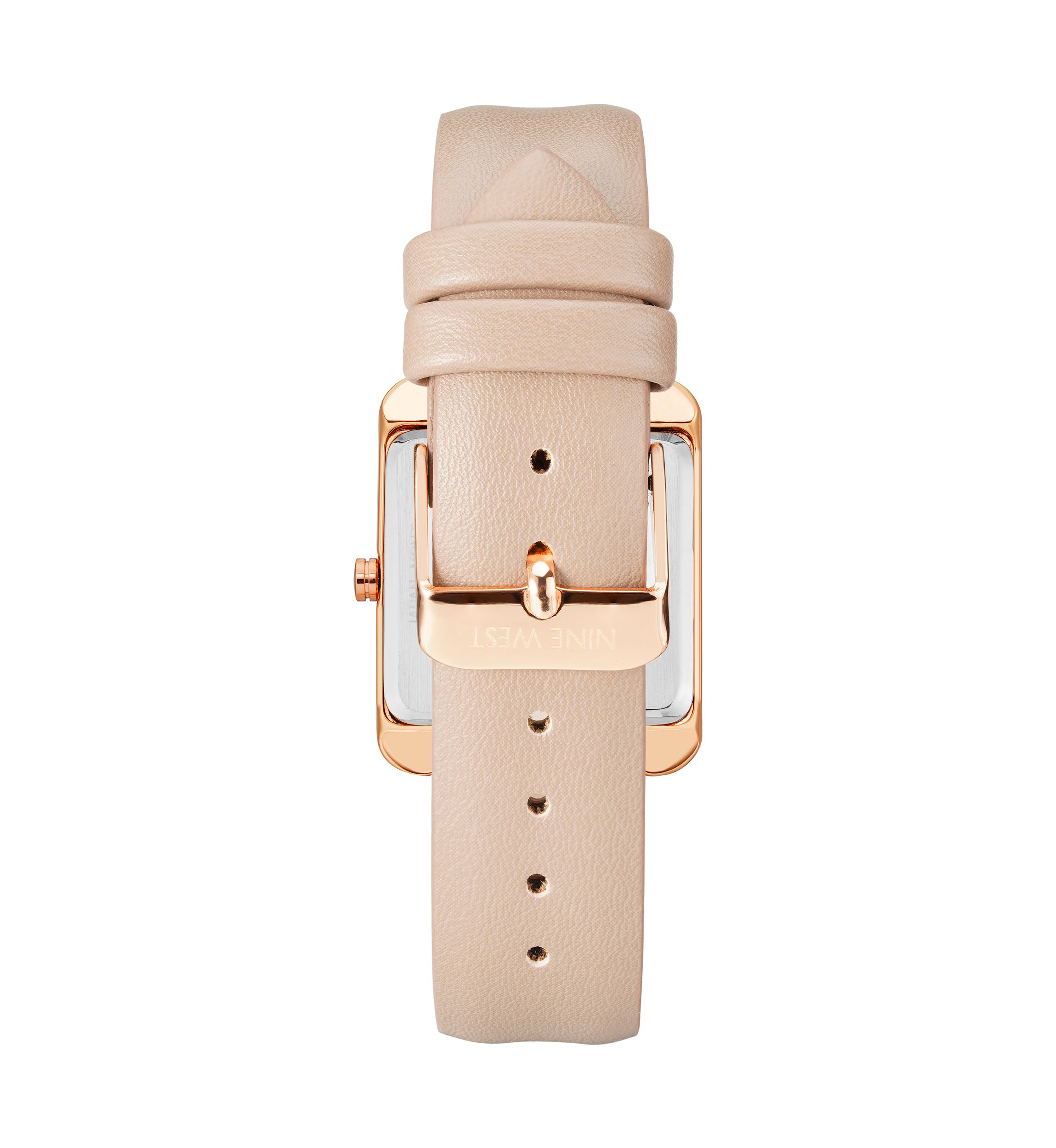 Womens Rectangular Faux Leather Band Watch