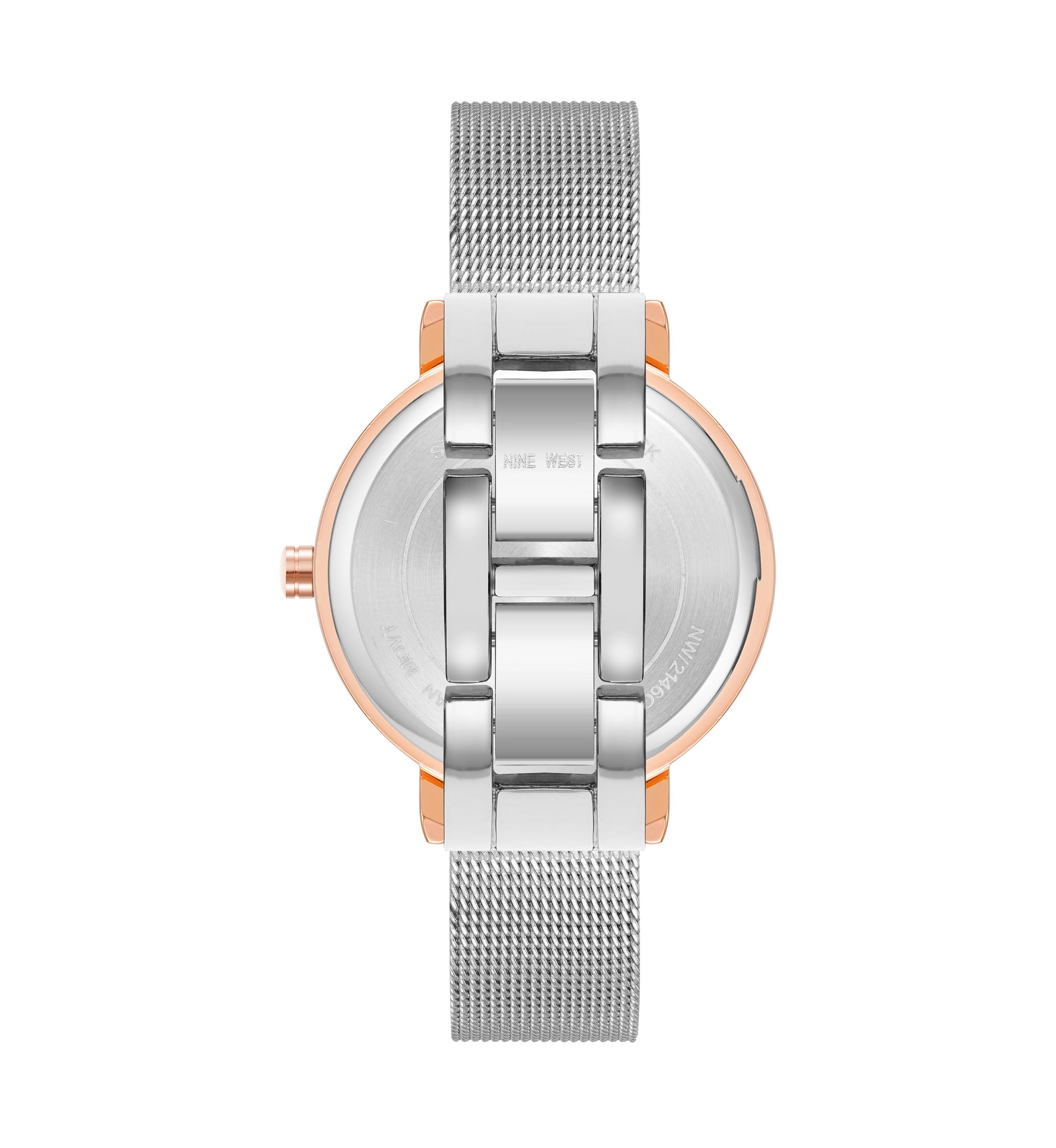  Quartz Silver-Tone Stainless Steel Mesh Band Watch