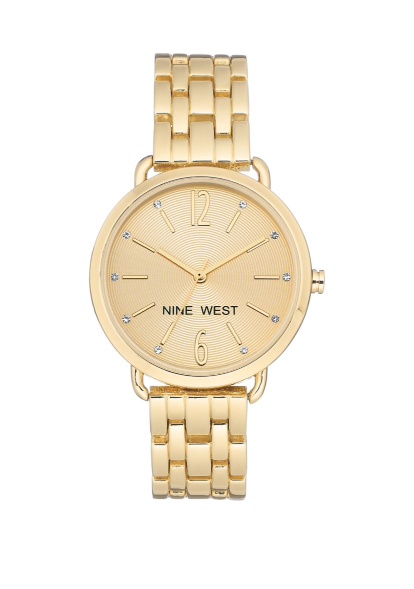 Womens 36 Millimeter Gold-Tone Metal Link Bracelet Watch 