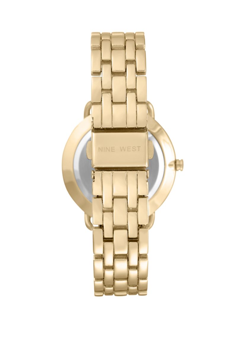 Womens 36 Millimeter Gold-Tone Metal Link Bracelet Watch 