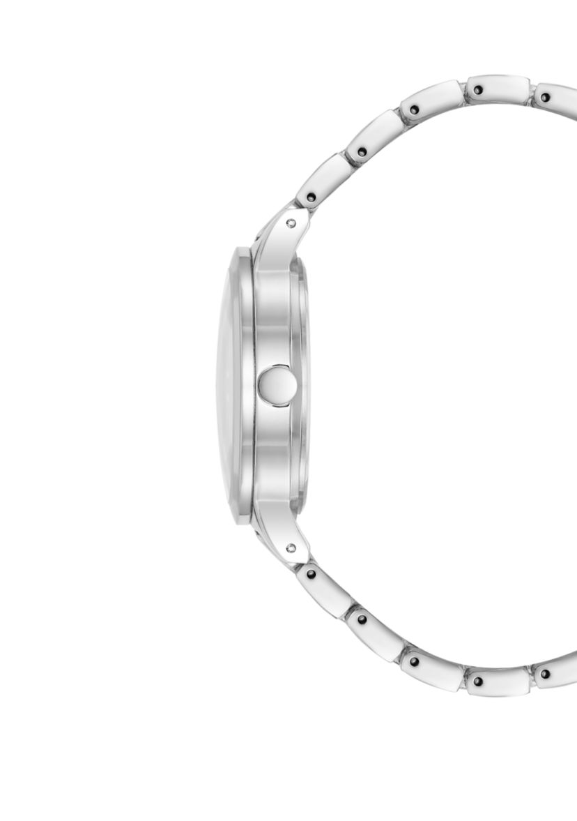 Womens 34 Millimeter Silver-Tone Metal Link Bracelet Watch 