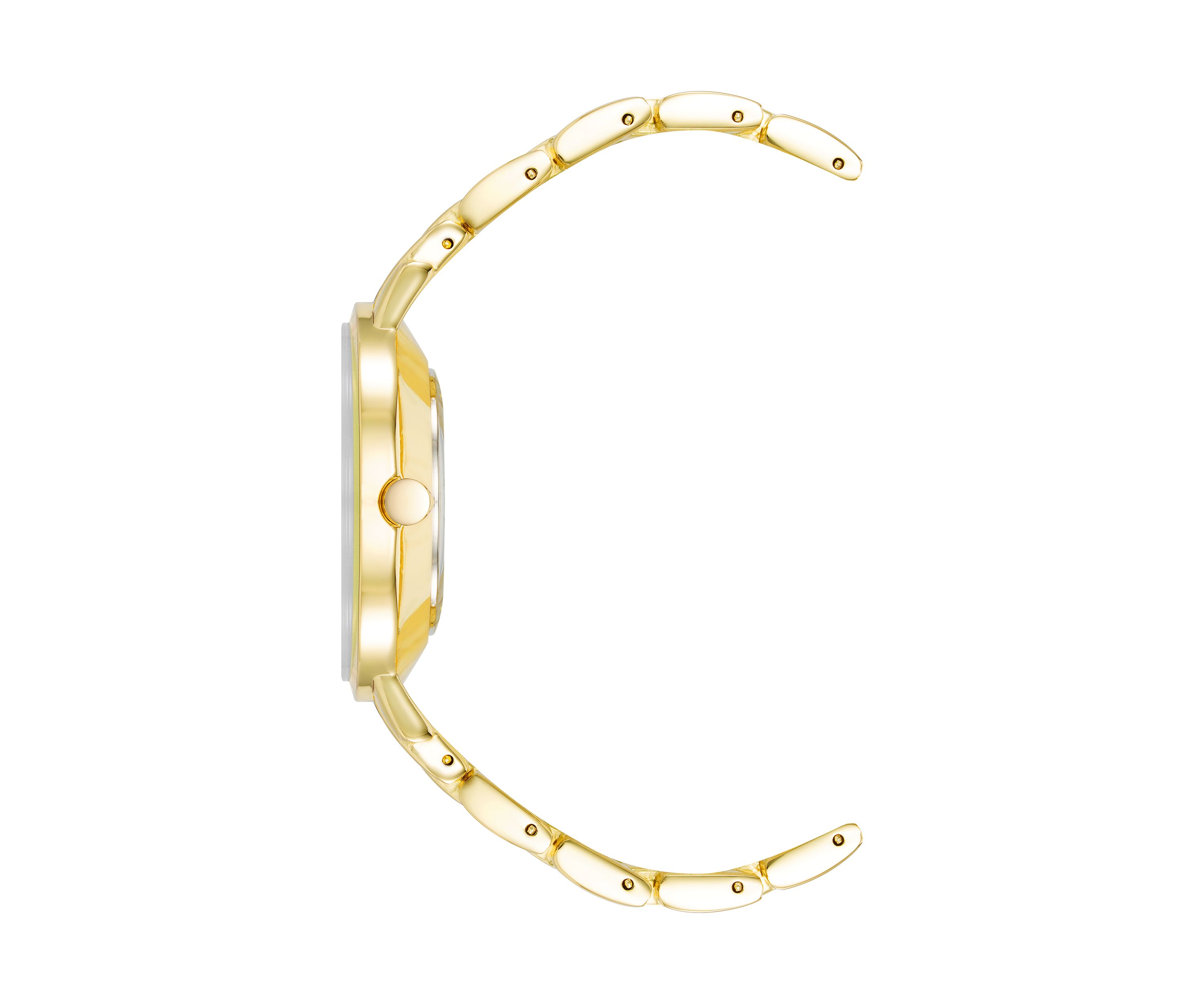 Womens Gold-Tone Metal Link Bracelet Watch