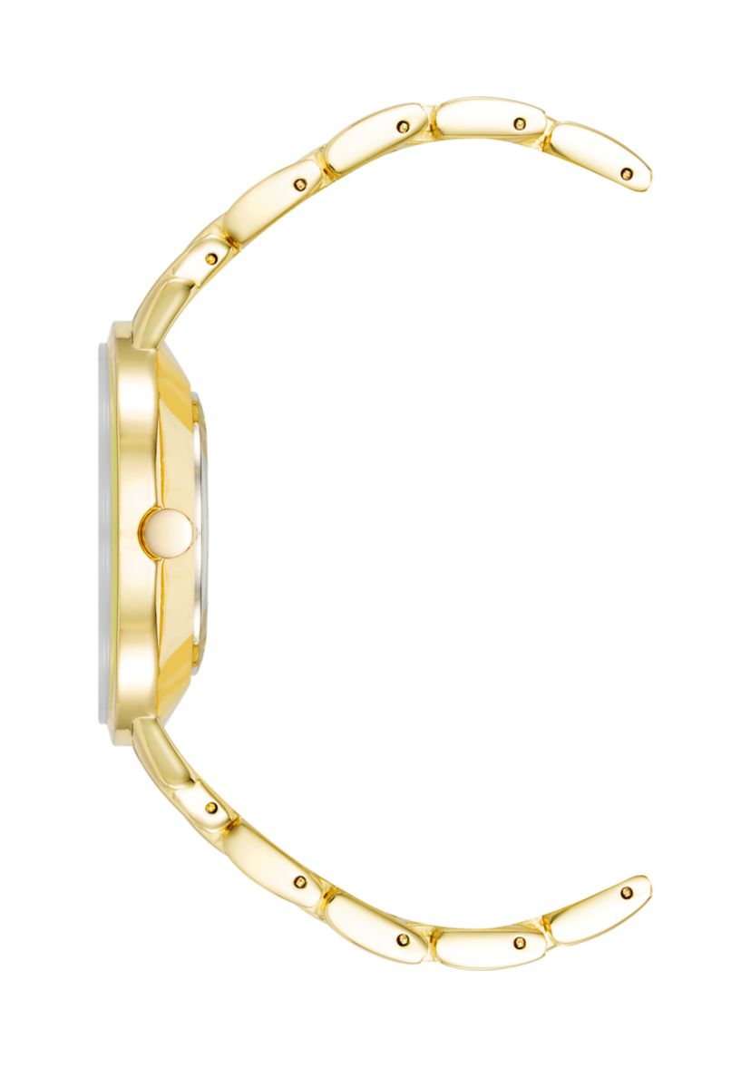 Womens Gold-Tone Metal Link Bracelet Watch