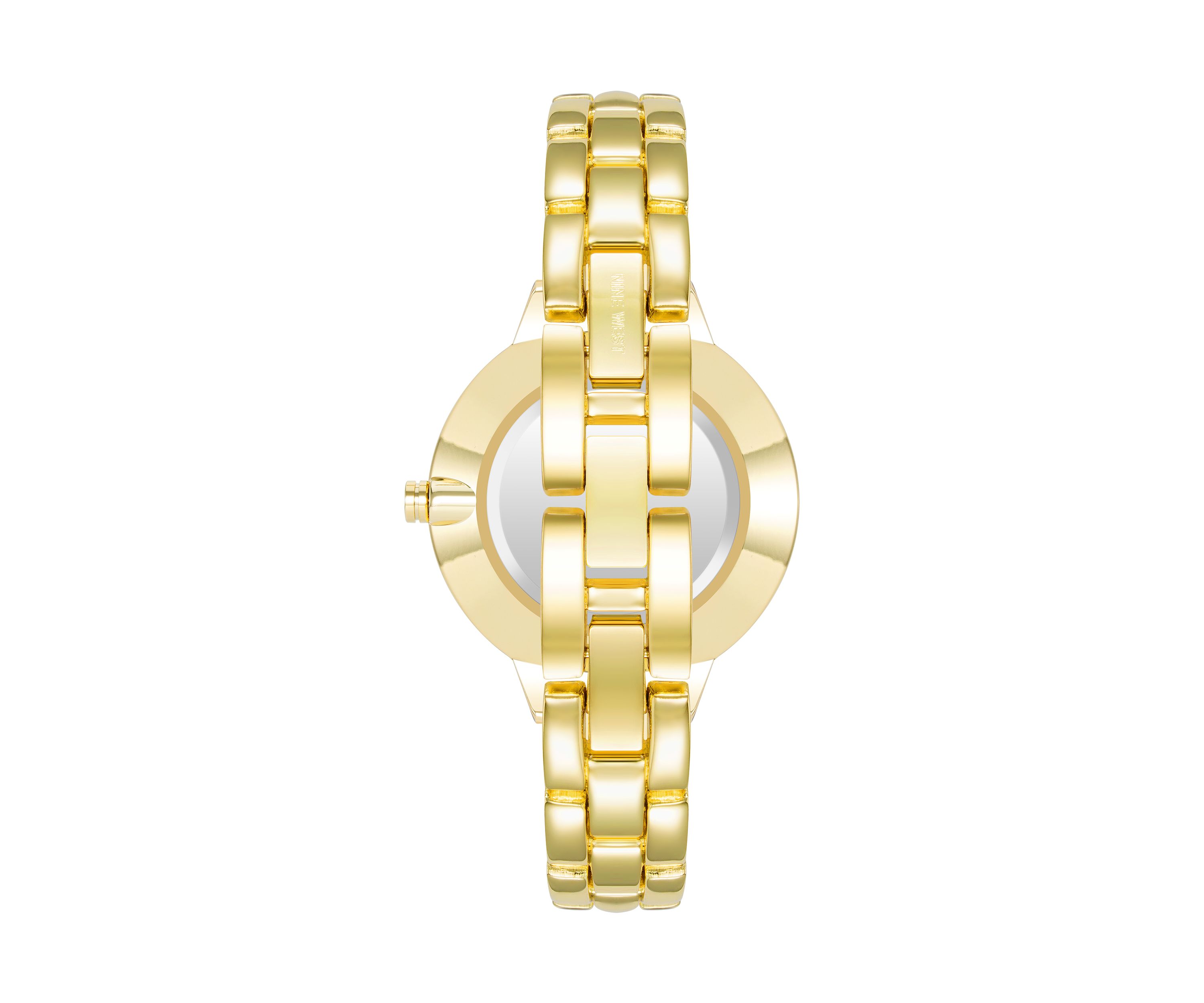 Womens Gold-Tone Metal Link Bracelet Watch