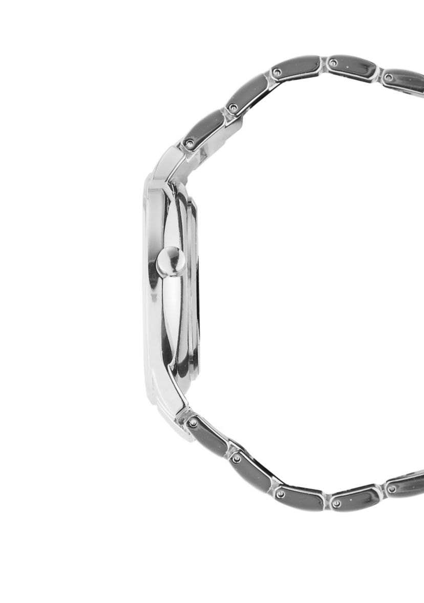 Womens 36 Millimeter Silver-Tone Metal Link Bracelet Watch 