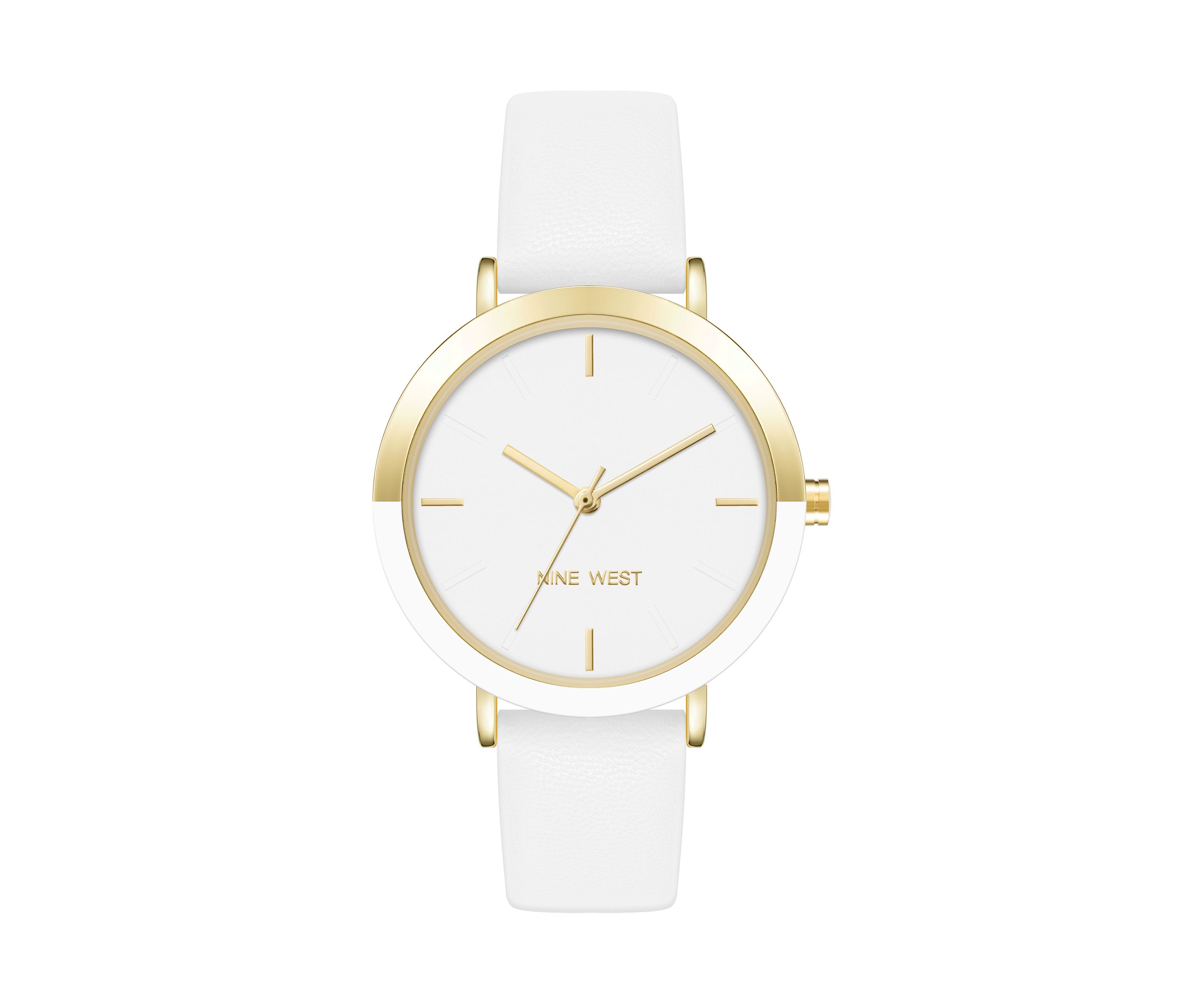 Quartz Modern White Polyurethane Leather Band Watch