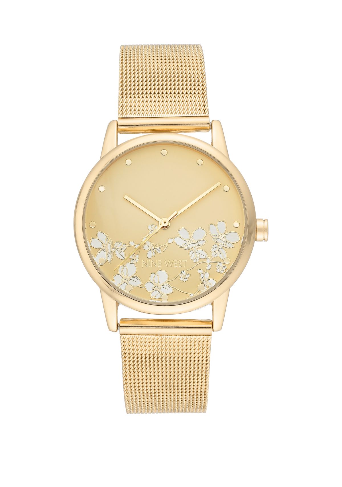 Floral Mesh Band Watch