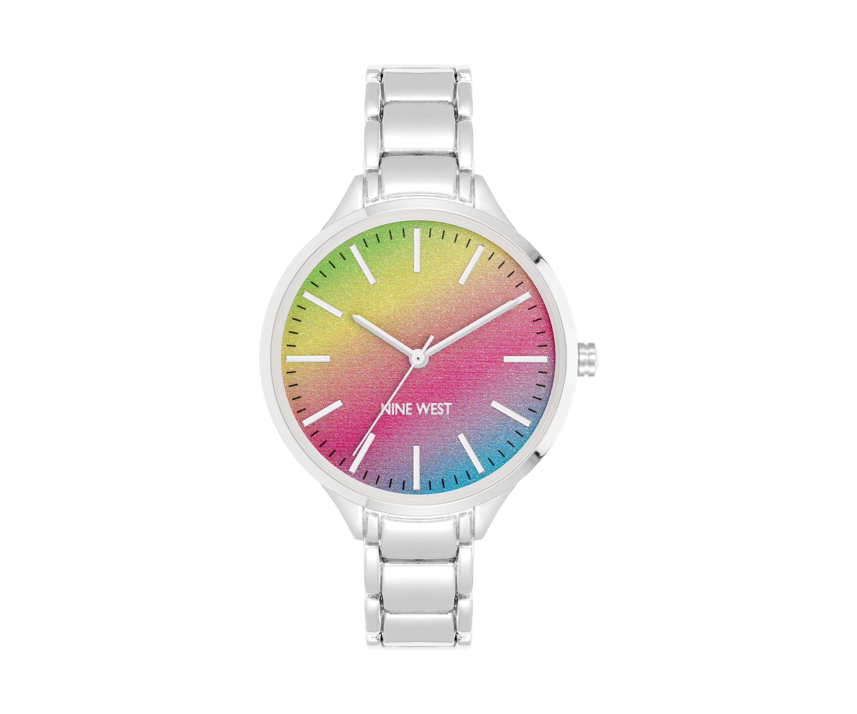 Womens Silver-Tone Metal Link Bracelet Watch