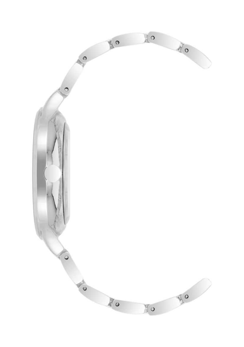 Womens Silver-Tone Metal Link Bracelet Watch