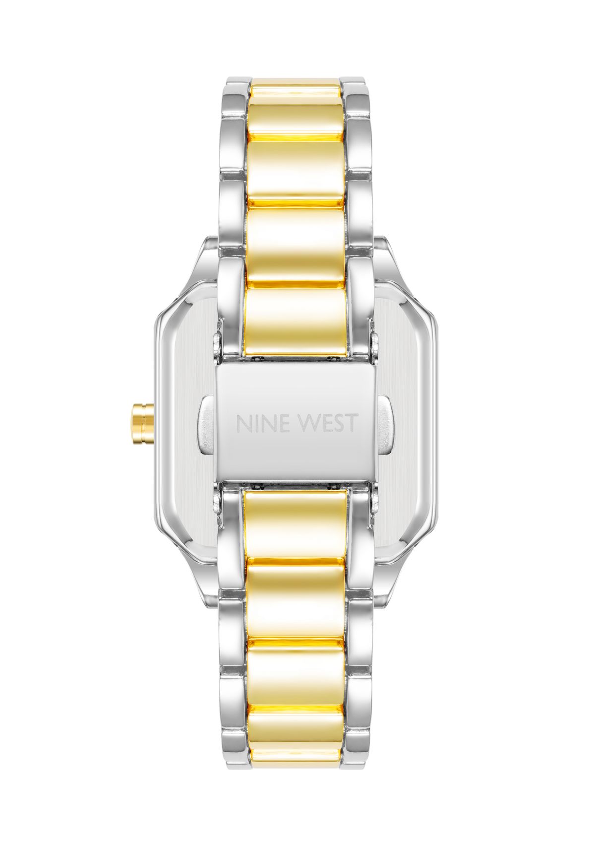 Womens Quartz Octagonal Two-Tone Alloy Link Bracelet Watch