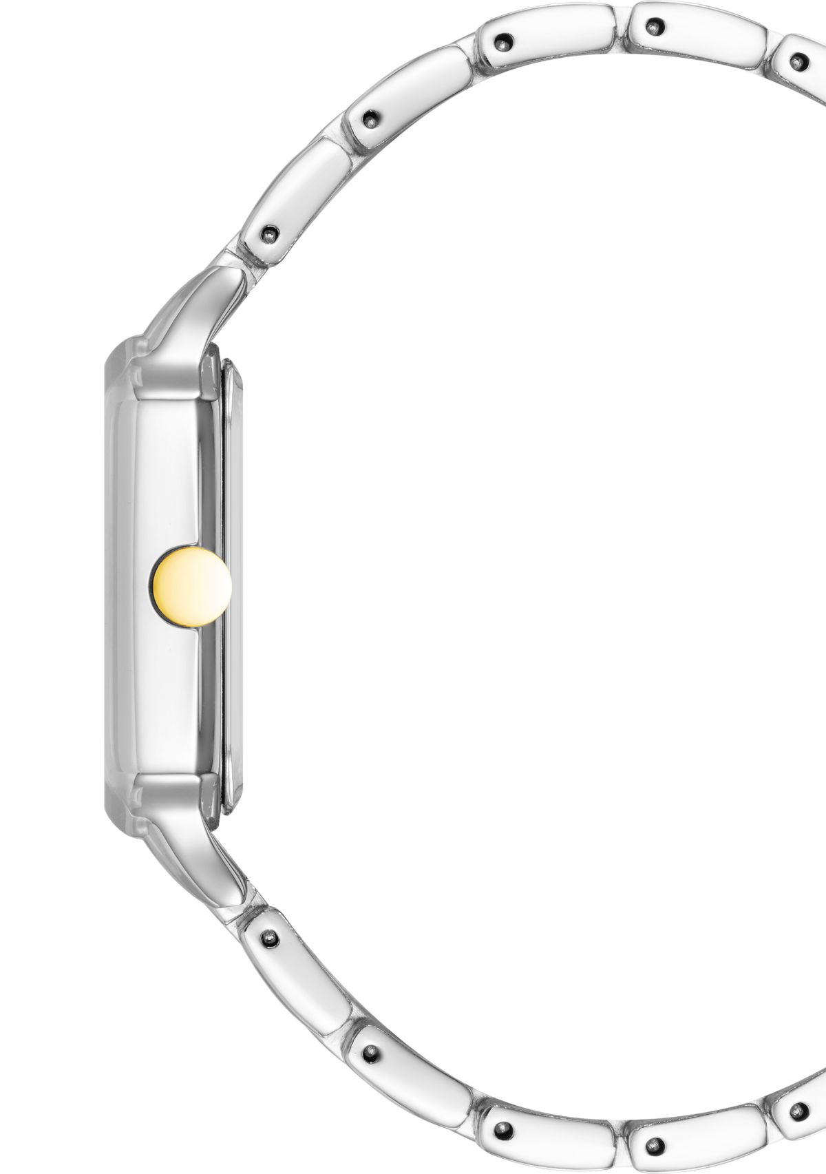 Womens Quartz Octagonal Two-Tone Alloy Link Bracelet Watch