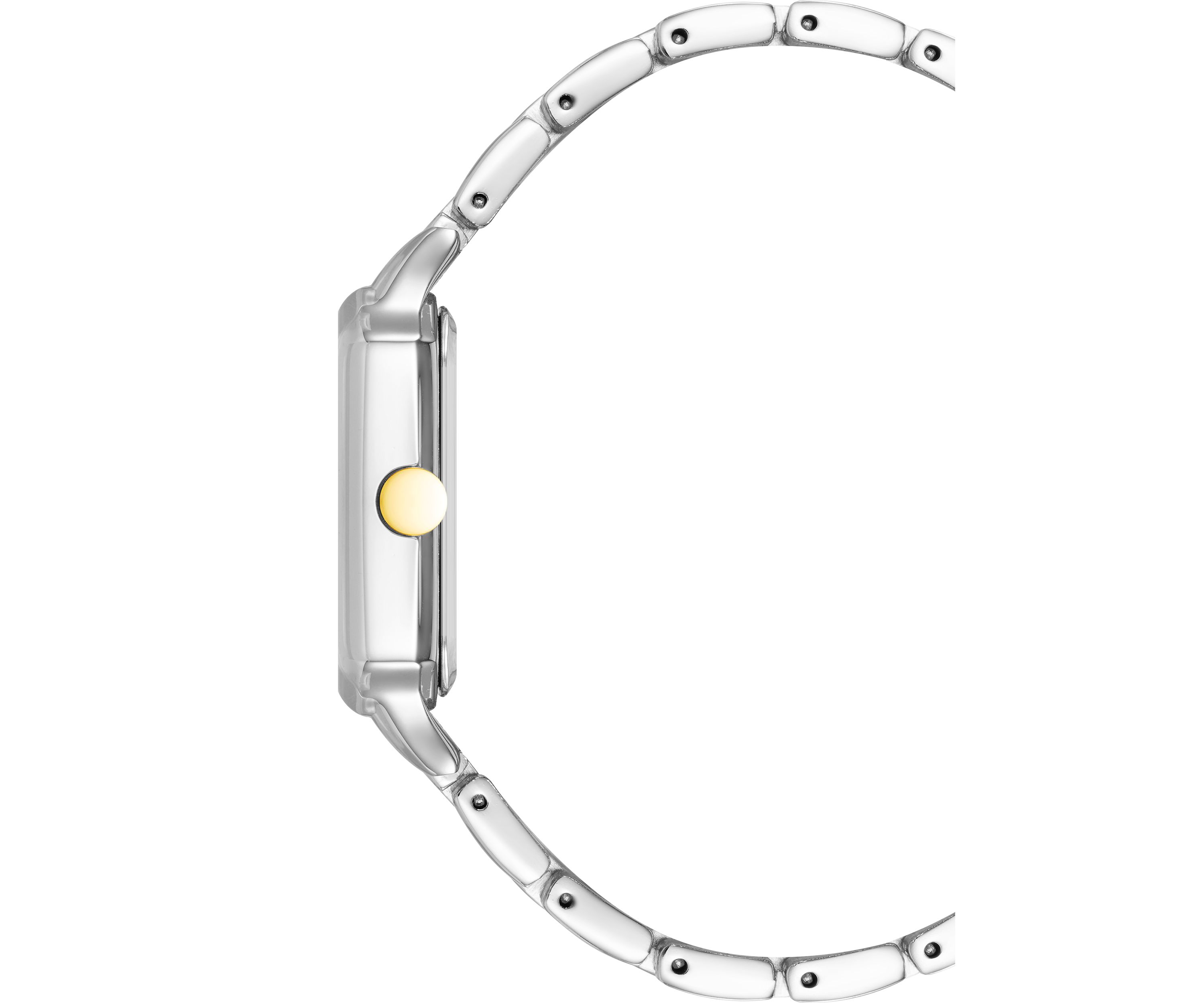 Womens Quartz Octagonal Two-Tone Alloy Link Bracelet Watch