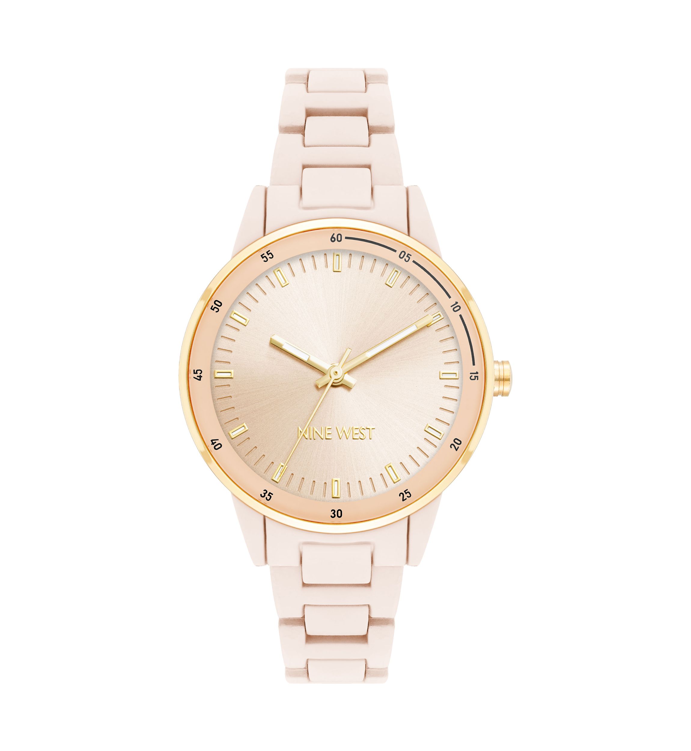  Womens Rubberized Metal Link Bracelet Watch