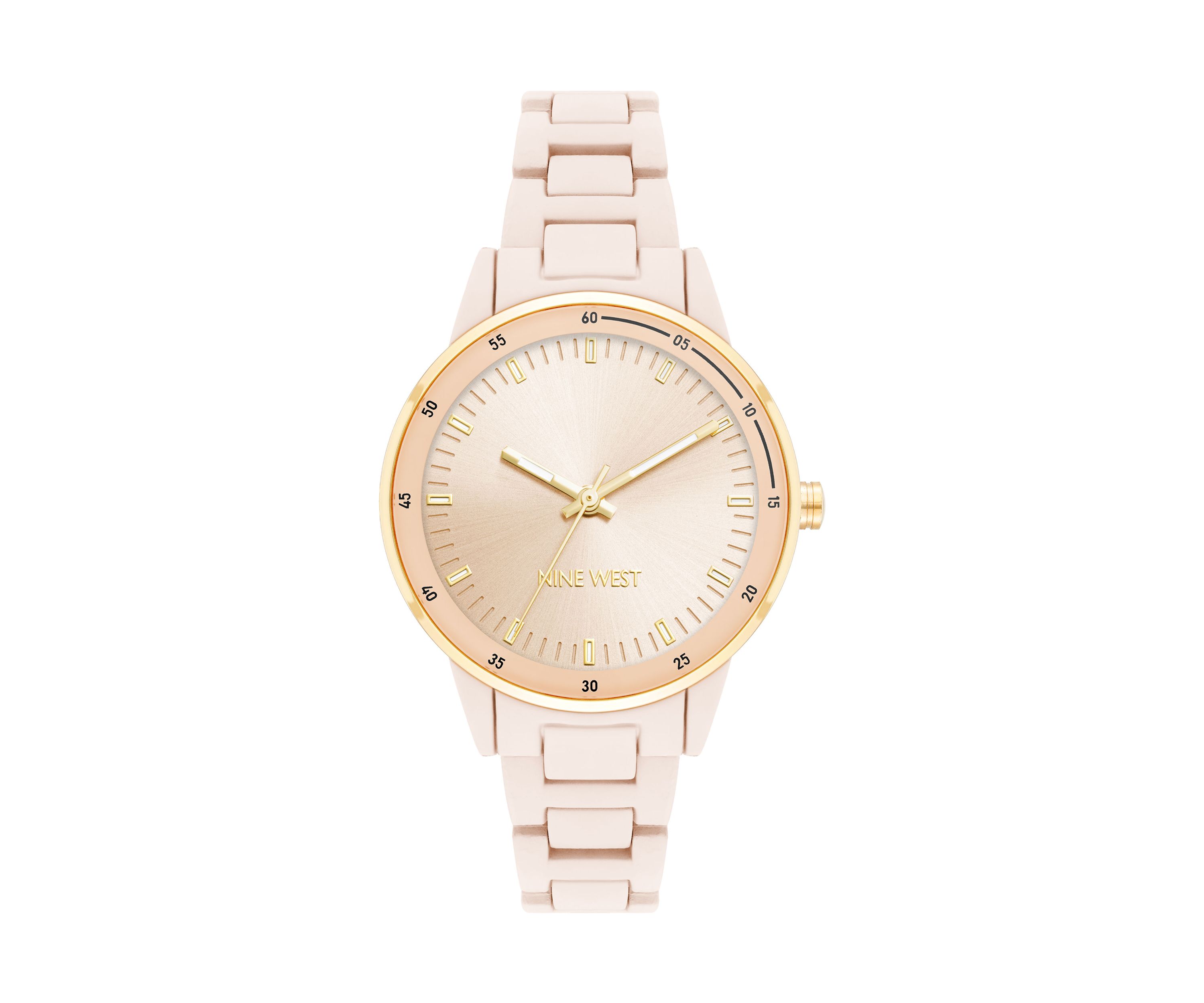  Womens Rubberized Metal Link Bracelet Watch