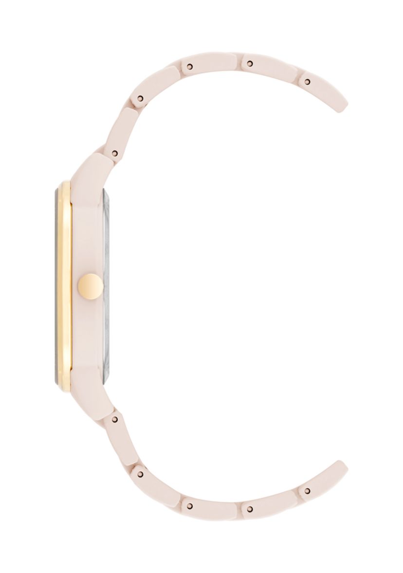  Womens Rubberized Metal Link Bracelet Watch
