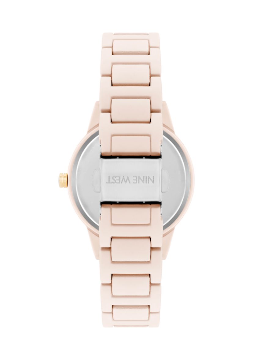  Womens Rubberized Metal Link Bracelet Watch