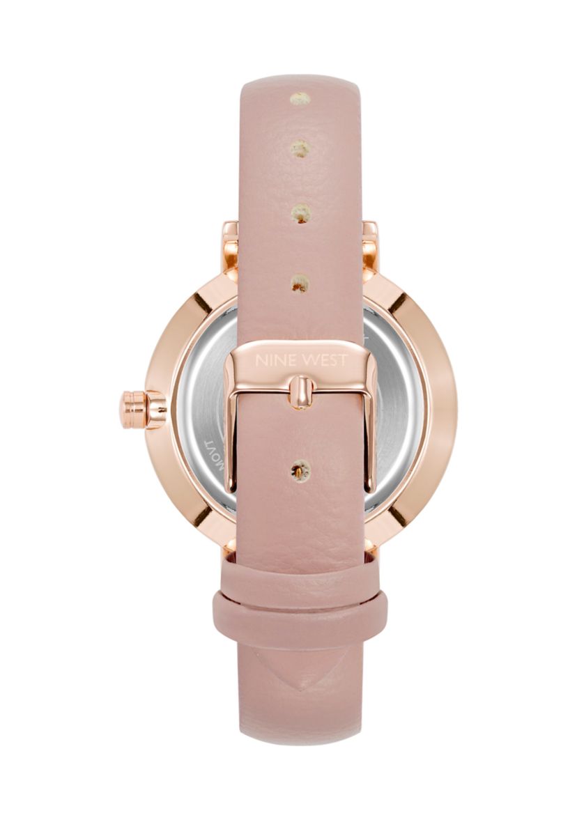 Quartz Modern Polyurethane Leather with Floral Dial Watch