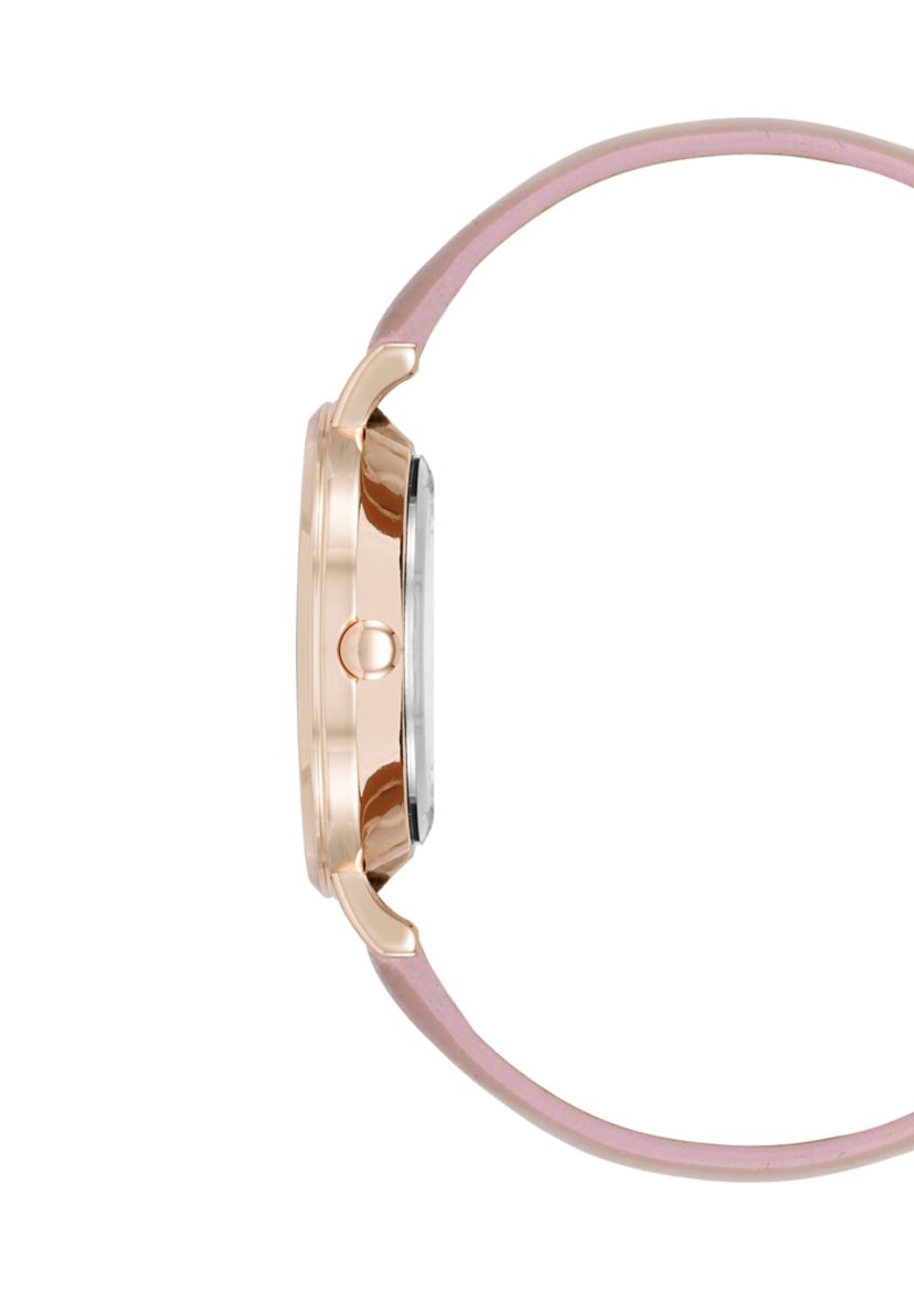 Quartz Modern Polyurethane Leather with Floral Dial Watch