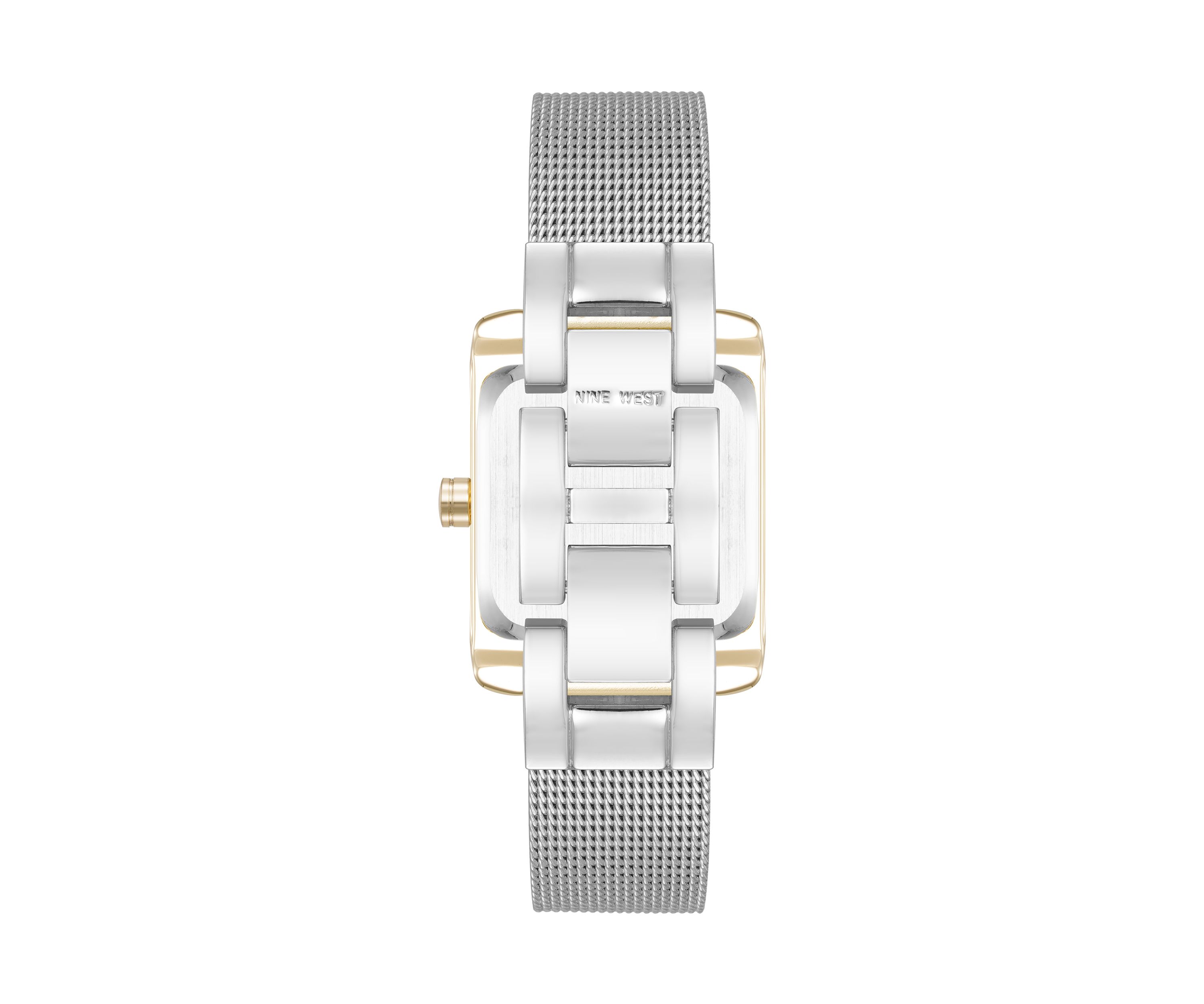 Quartz Contemporary Two Tone Stainless Steel Mesh Bracelet Watch