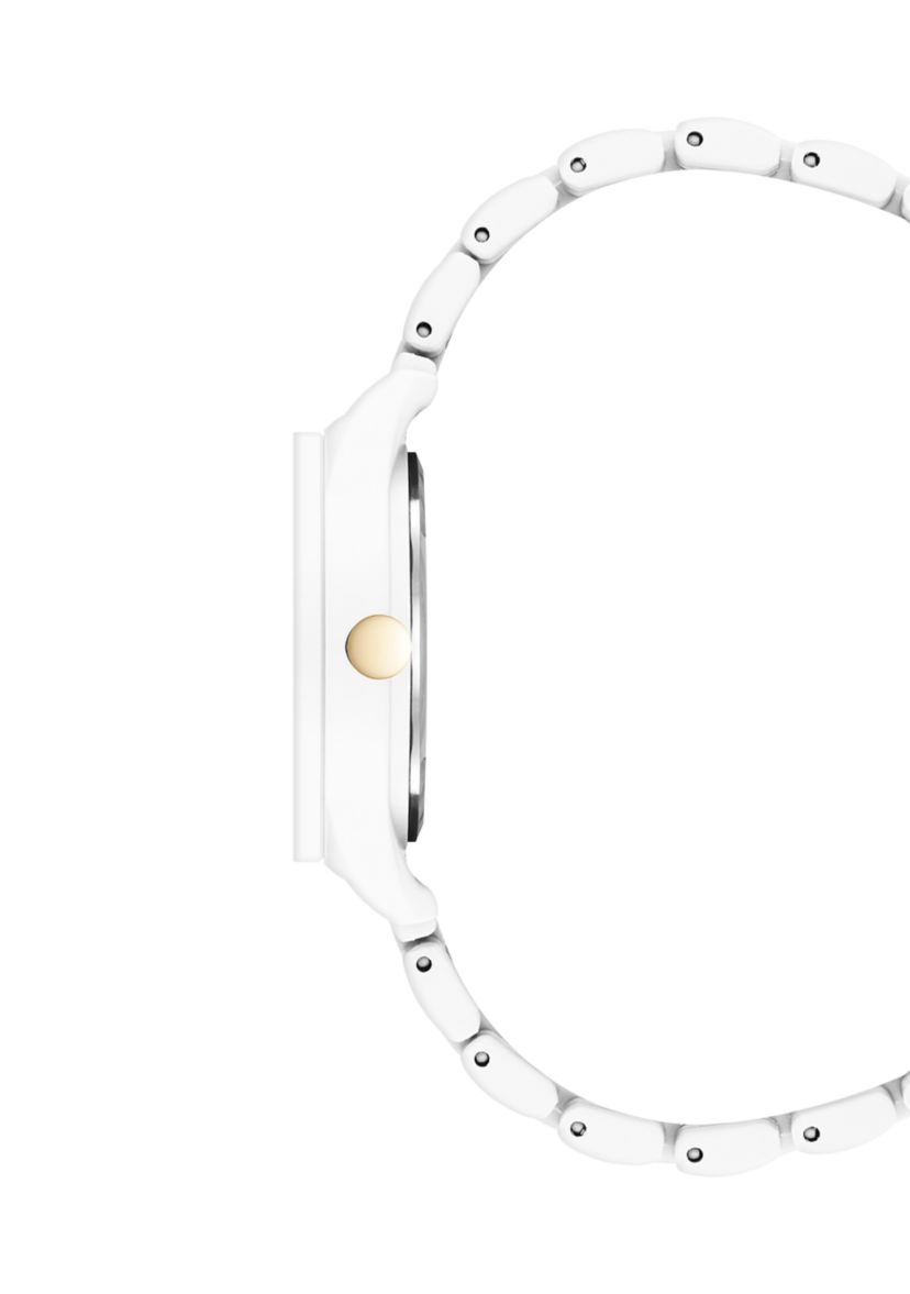Quartz Casual White Metal Alloy Link Watch
