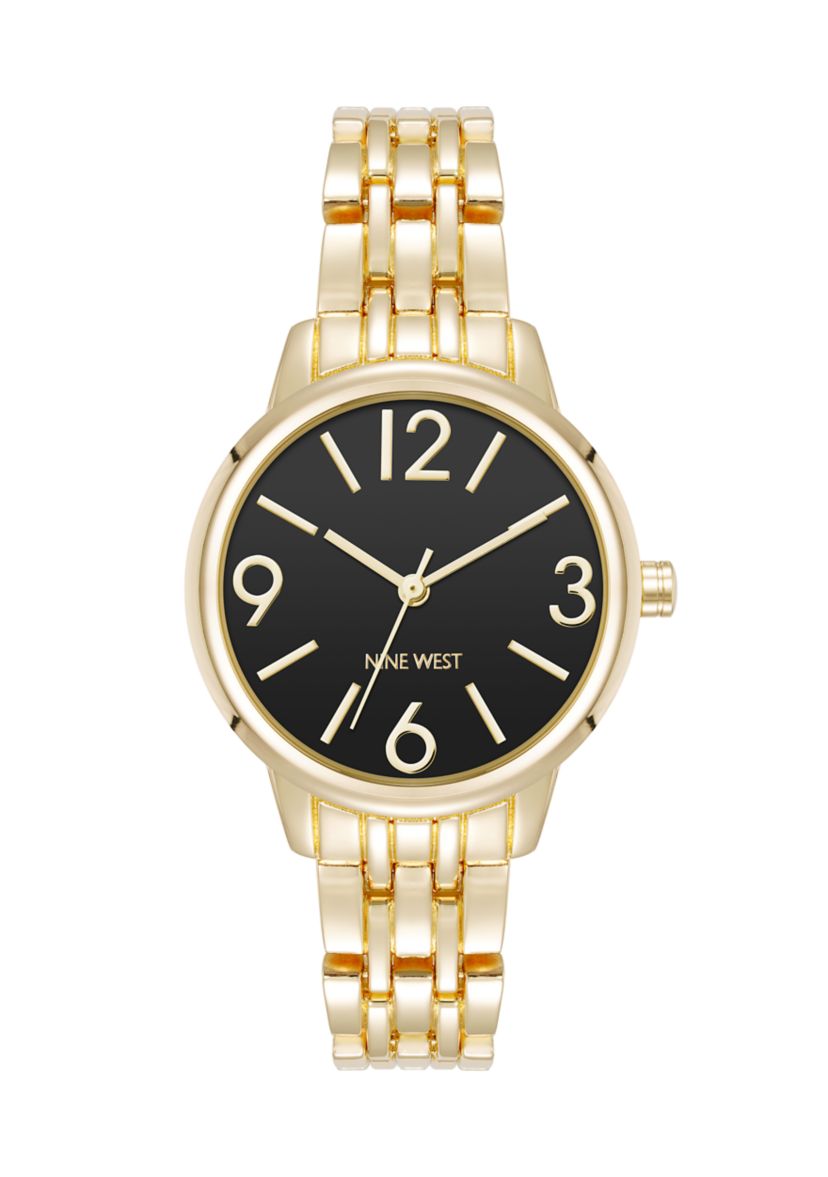Quartz Gold-Tone Alloy Metal Link Bracelet Watch