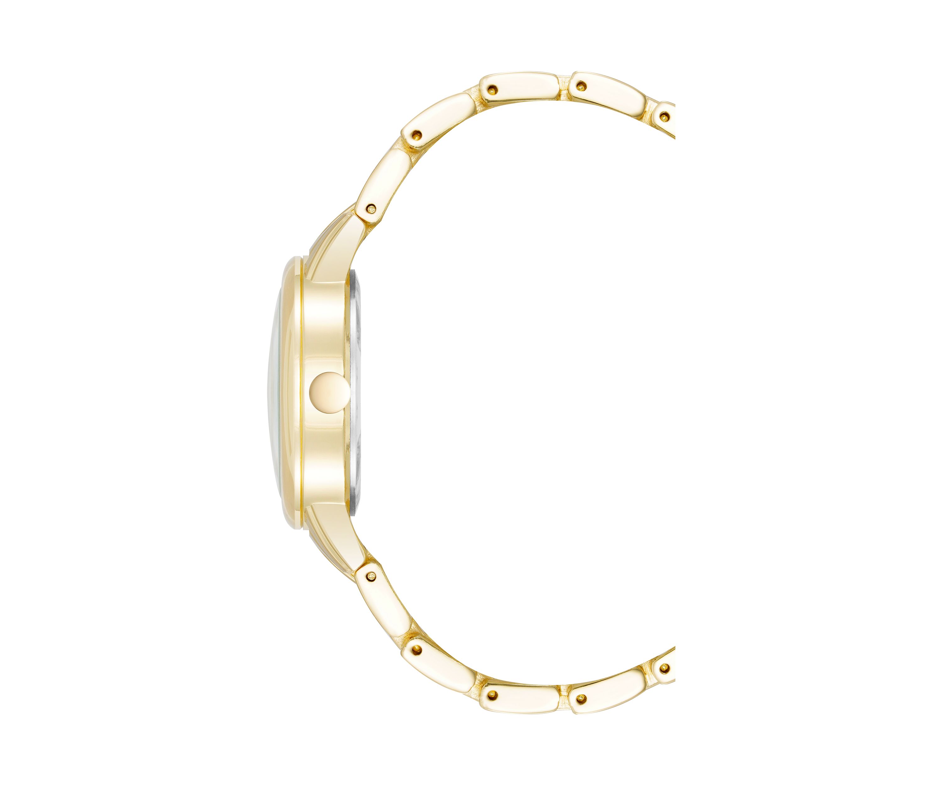 Quartz Gold-Tone Alloy Metal Link Bracelet Watch