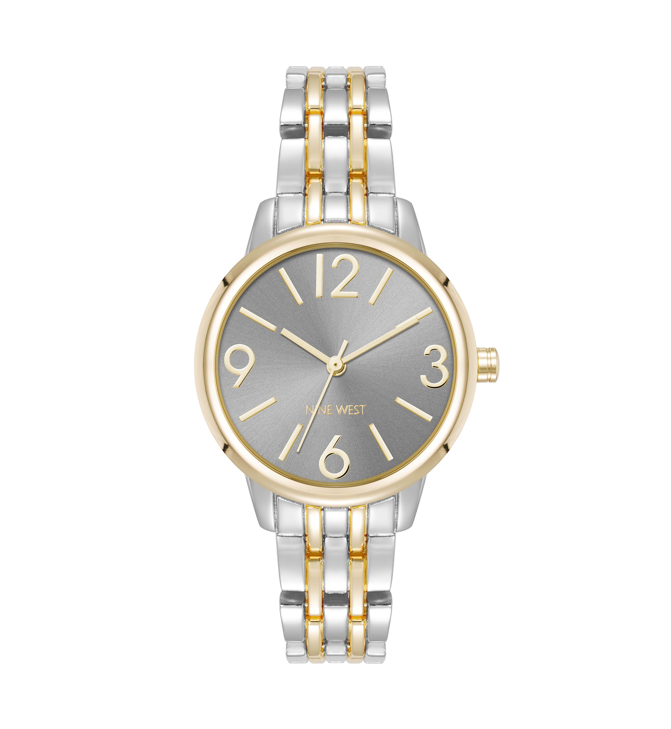 Quartz Two-Tone Alloy Metal Link Bracelet Watch