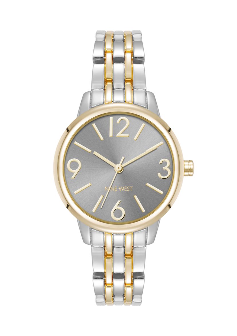 Quartz Two-Tone Alloy Metal Link Bracelet Watch