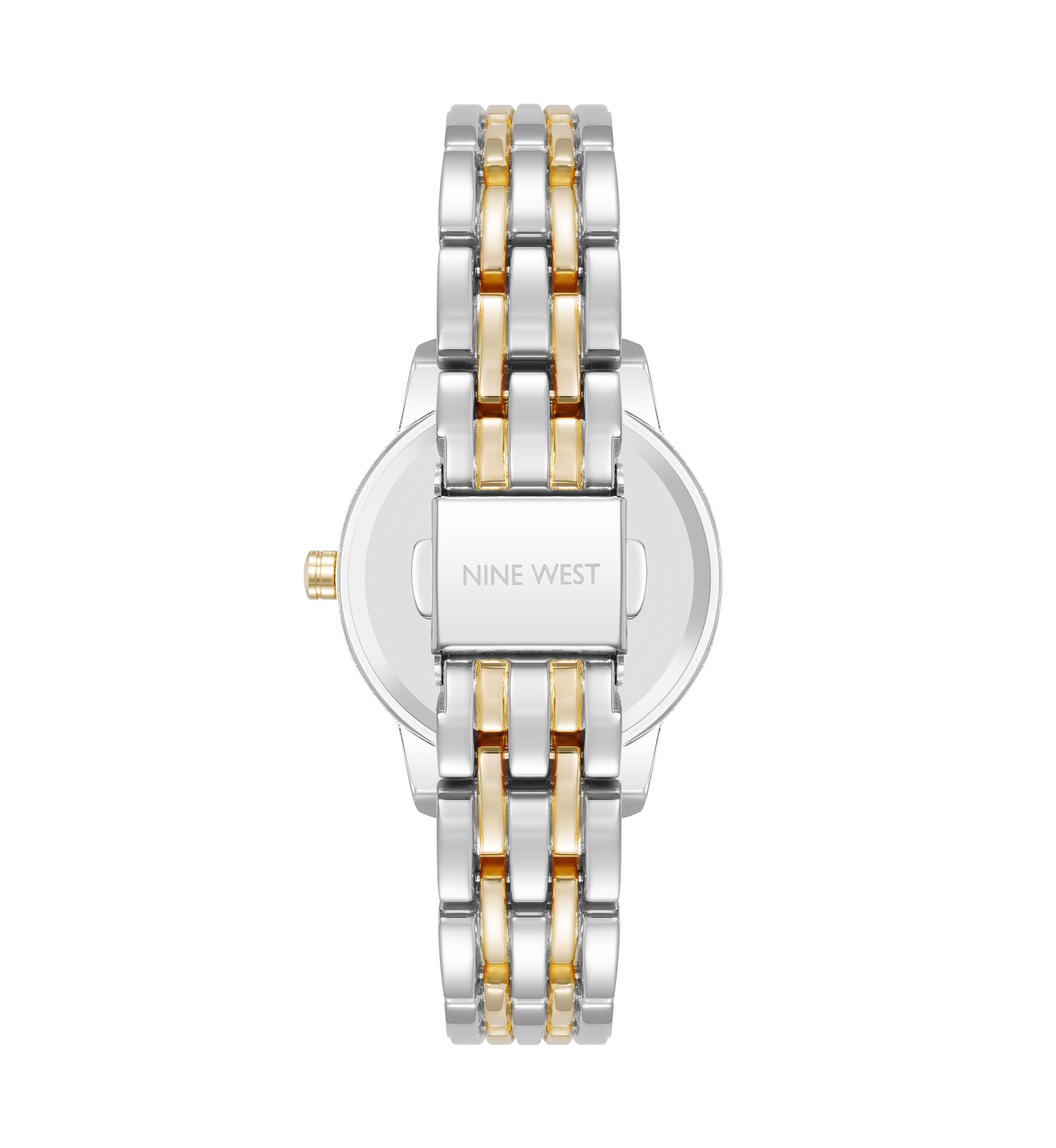 Quartz Two-Tone Alloy Metal Link Bracelet Watch