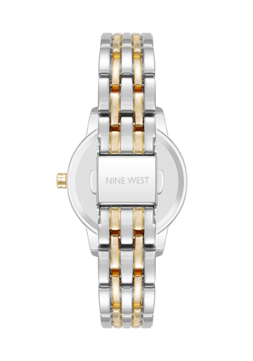 Quartz Two-Tone Alloy Metal Link Bracelet Watch