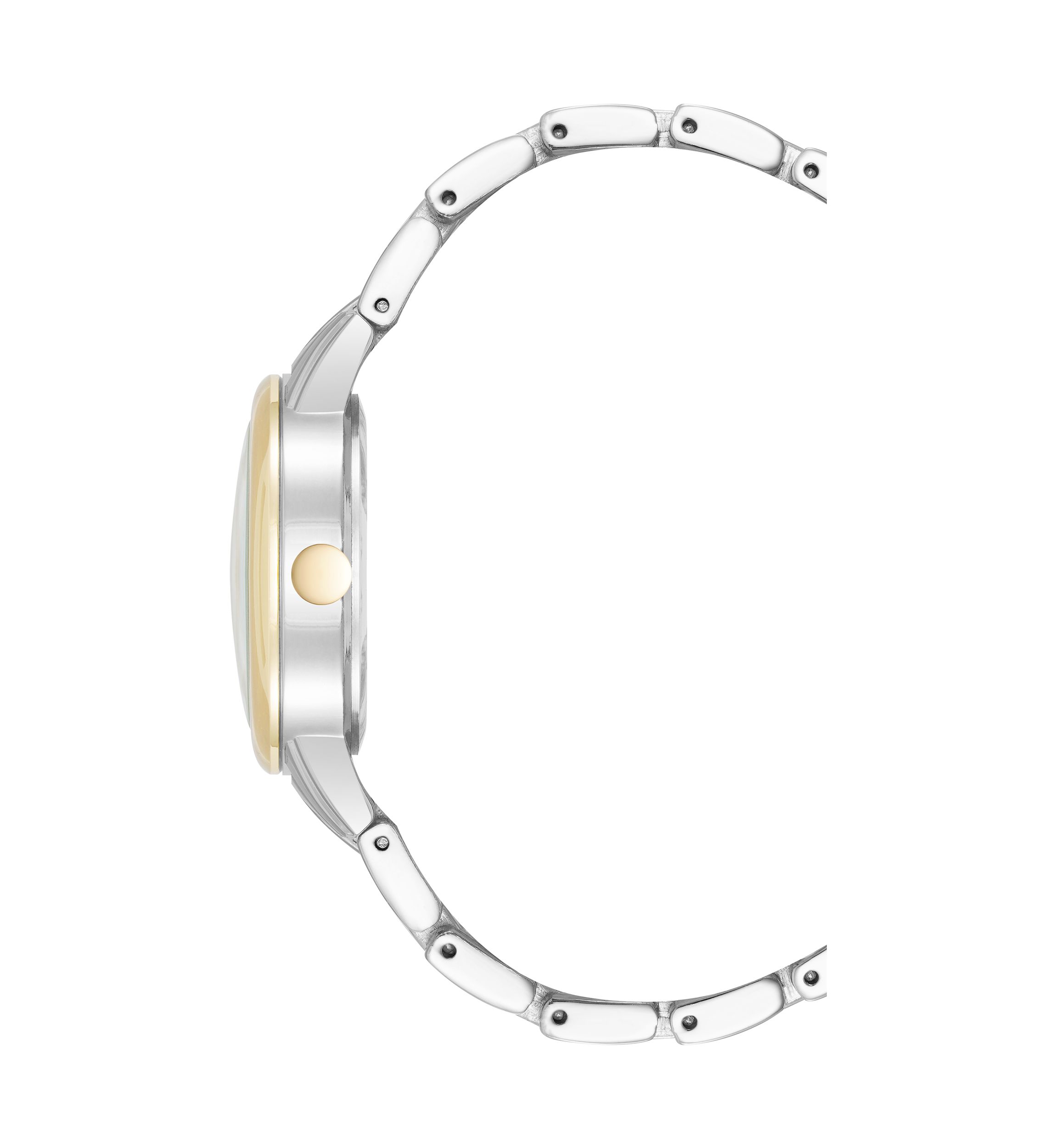Quartz Two-Tone Alloy Metal Link Bracelet Watch