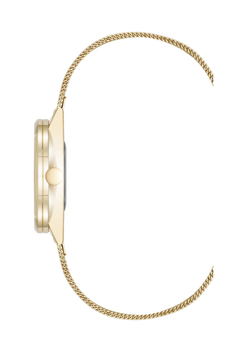Quartz Gold-Tone Stainless Steel Mesh Bracelet Watch
