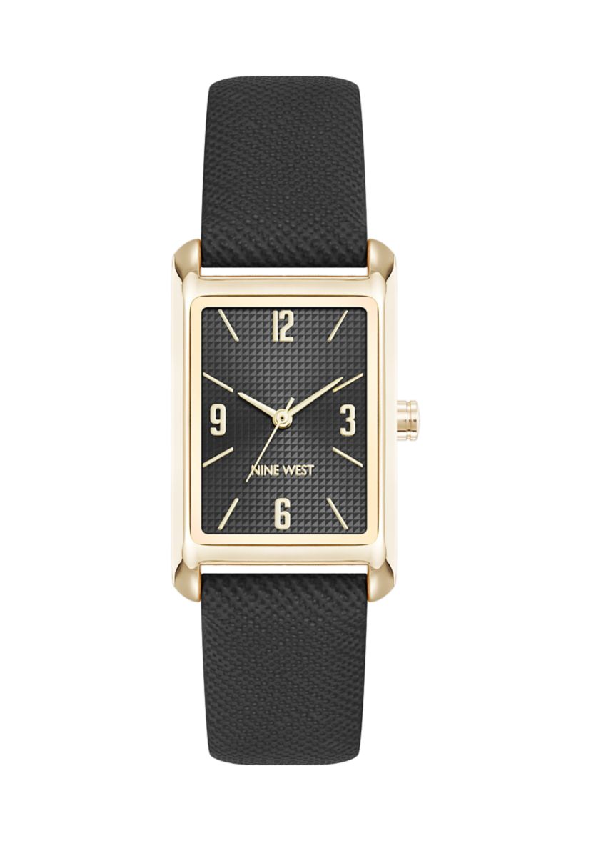 Quartz Rectangular Polyurethane Leather Band Watch